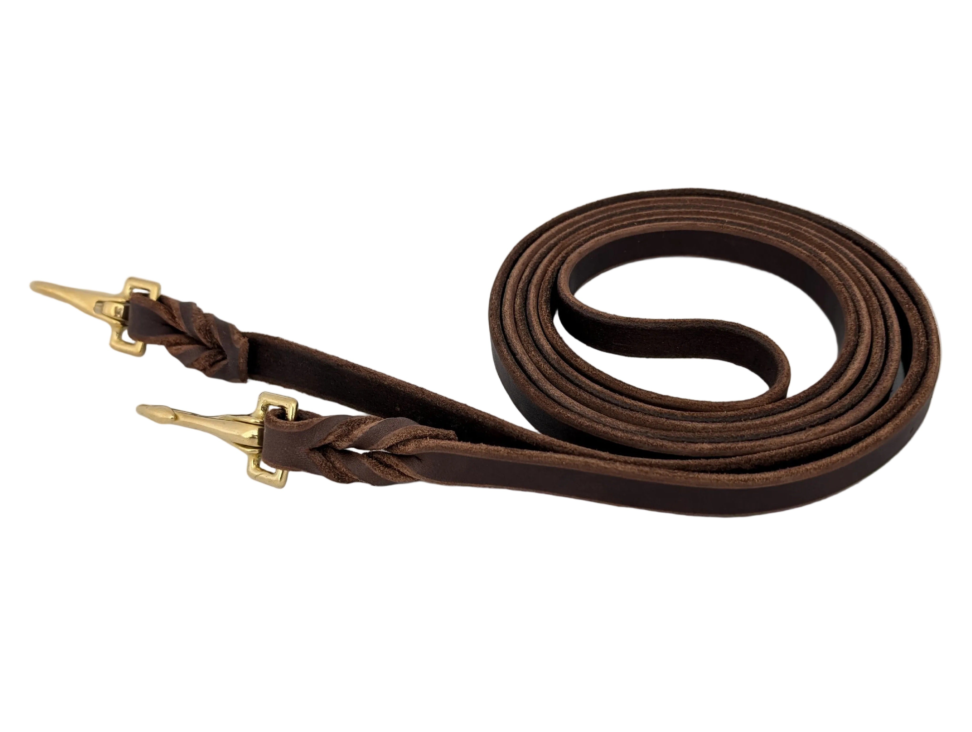 Superweicher Softlederzügel aus Fettleder 3 m - geschlossen mit Snap Karabiner