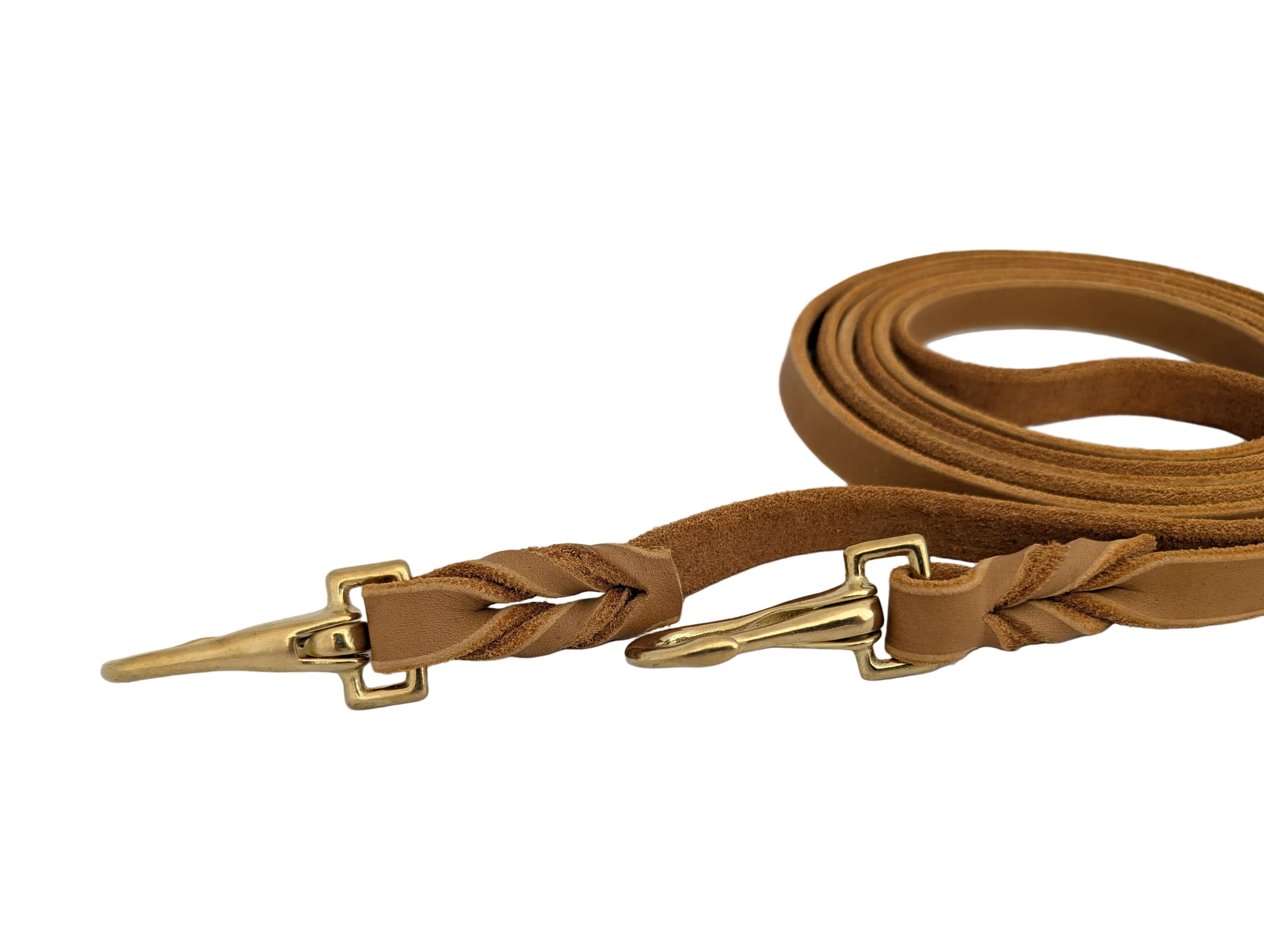 Superweicher Softlederzügel aus Fettleder 3 m - geschlossen mit Snap Karabiner
