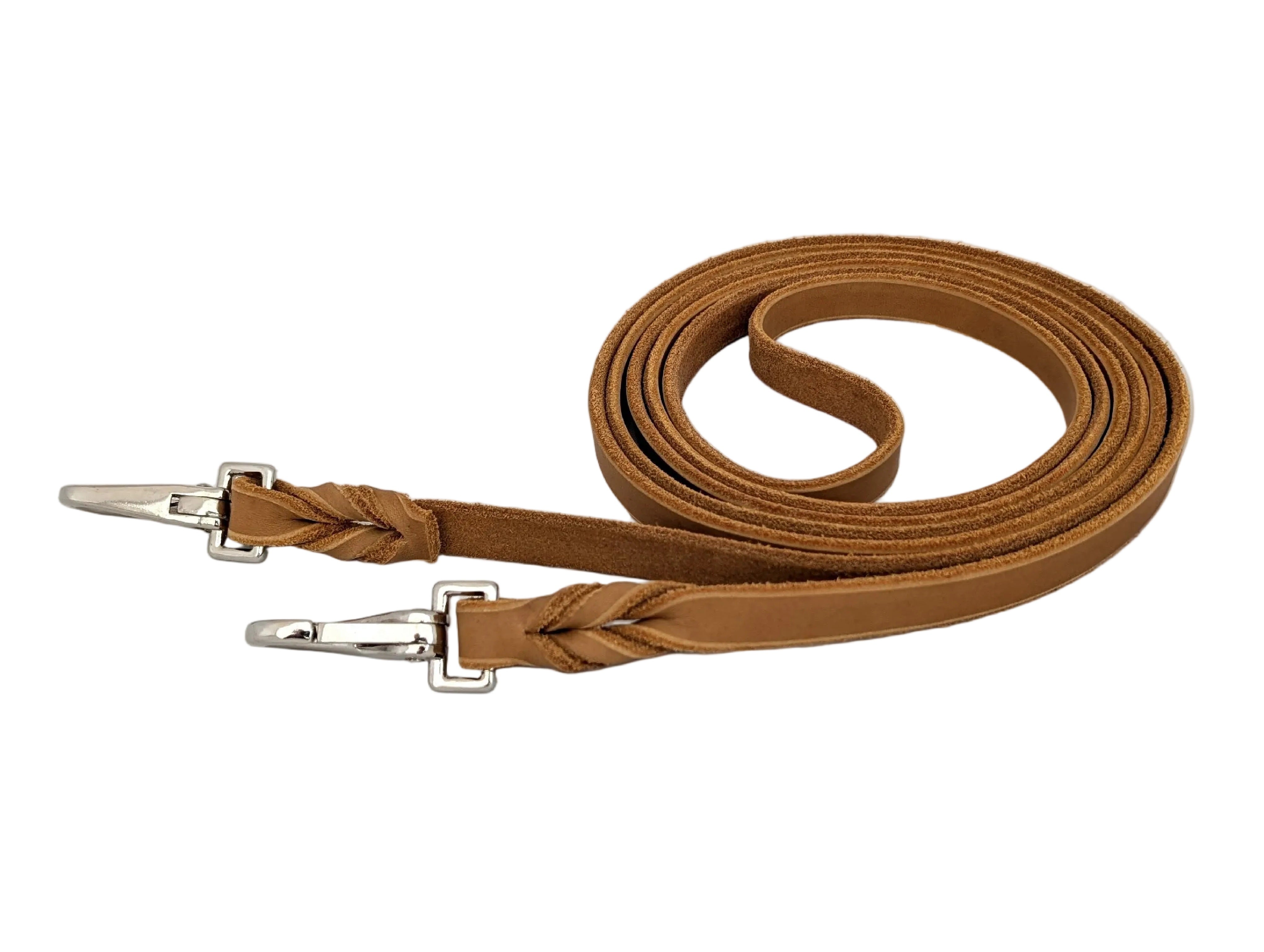 Superweicher Softlederzügel aus Fettleder 3 m - geschlossen mit Snap Karabiner