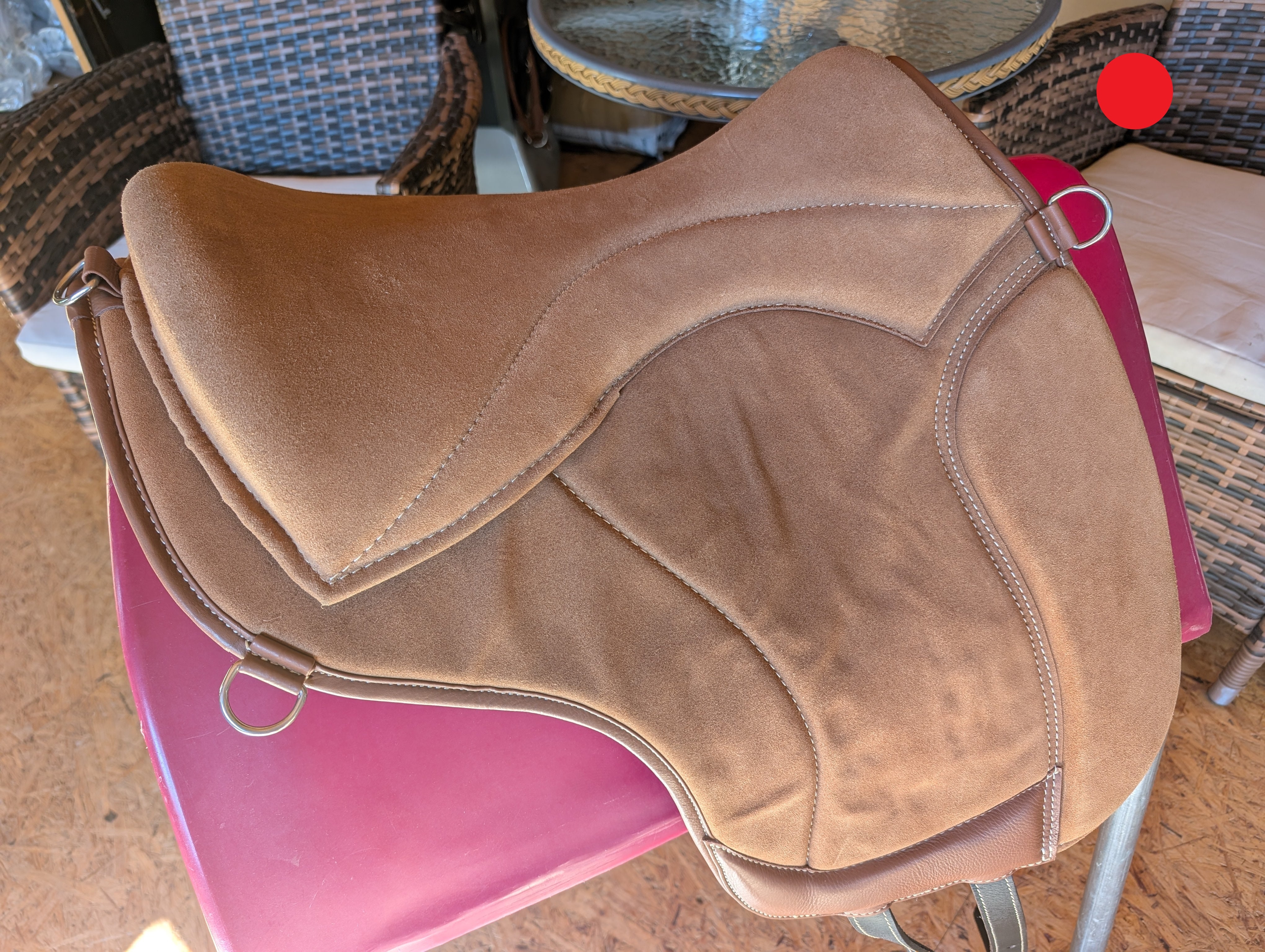 Einzelstück - "ALIVIO IMPULSO" WILDLEDER Dressur Reitpad - WBS Kanal - SLIM Filzkissen - Kniepauschen