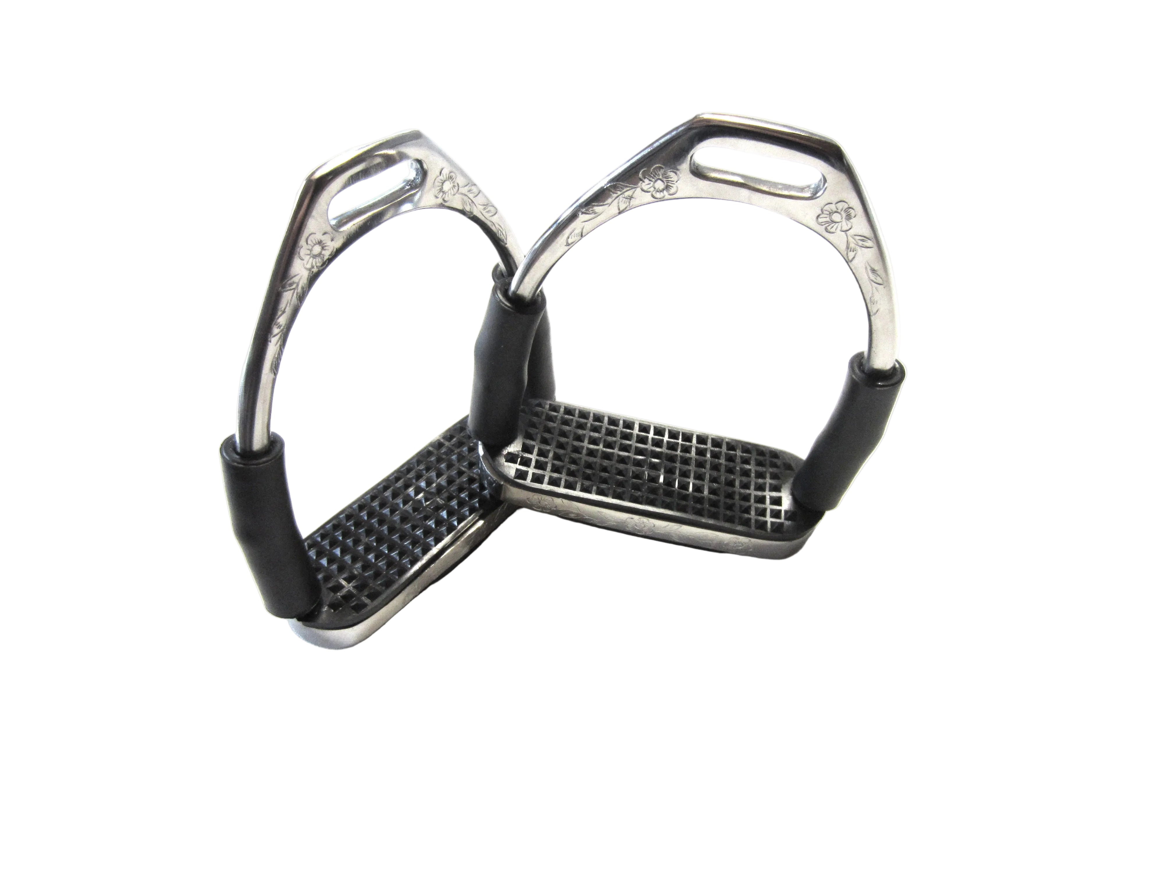 Etriers de sécurité élégants KID avec articulations - argent, décorés pour enfants 1 paire