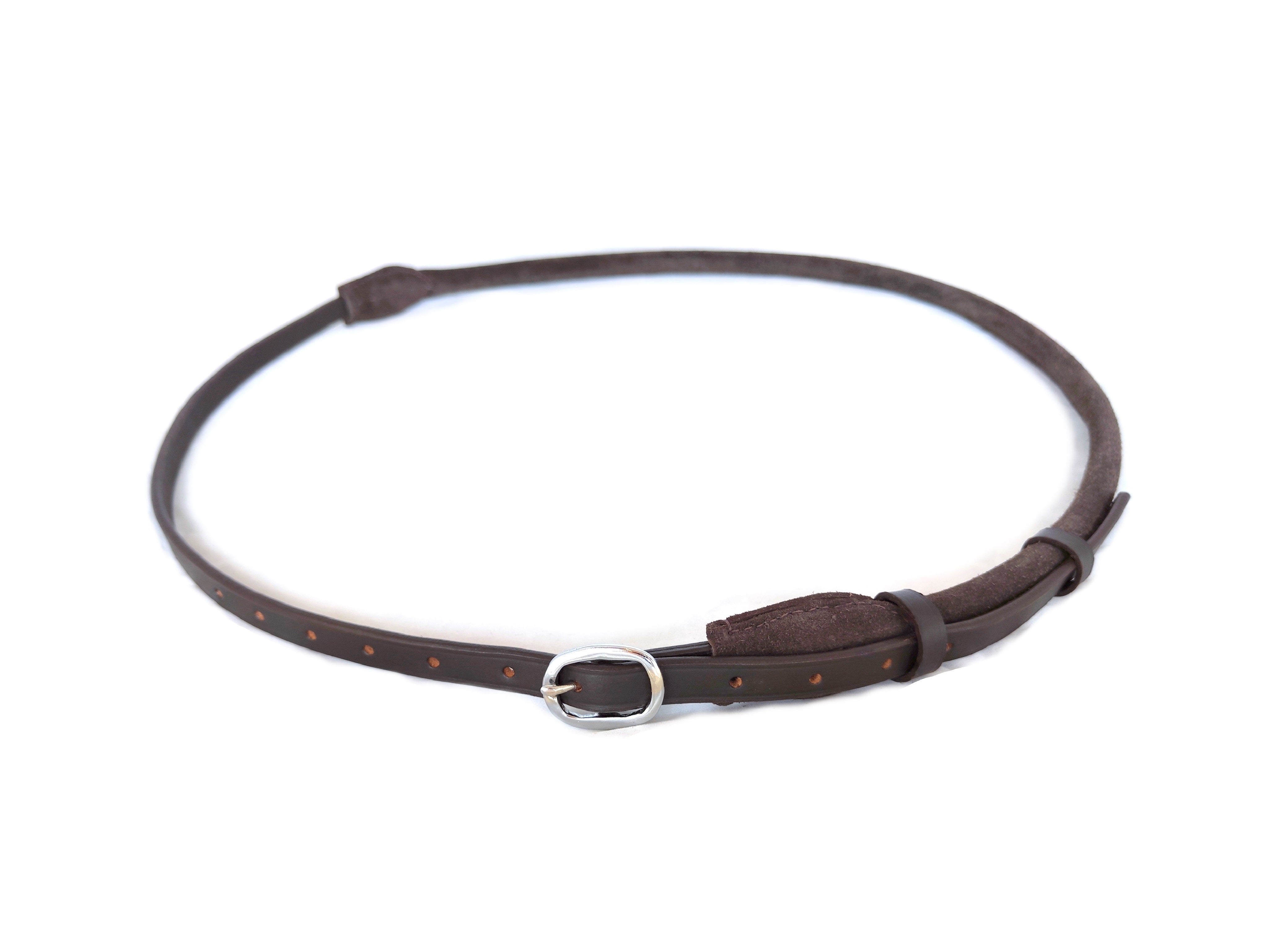 Leather neck ring neck strap "Round" adjustable for horses