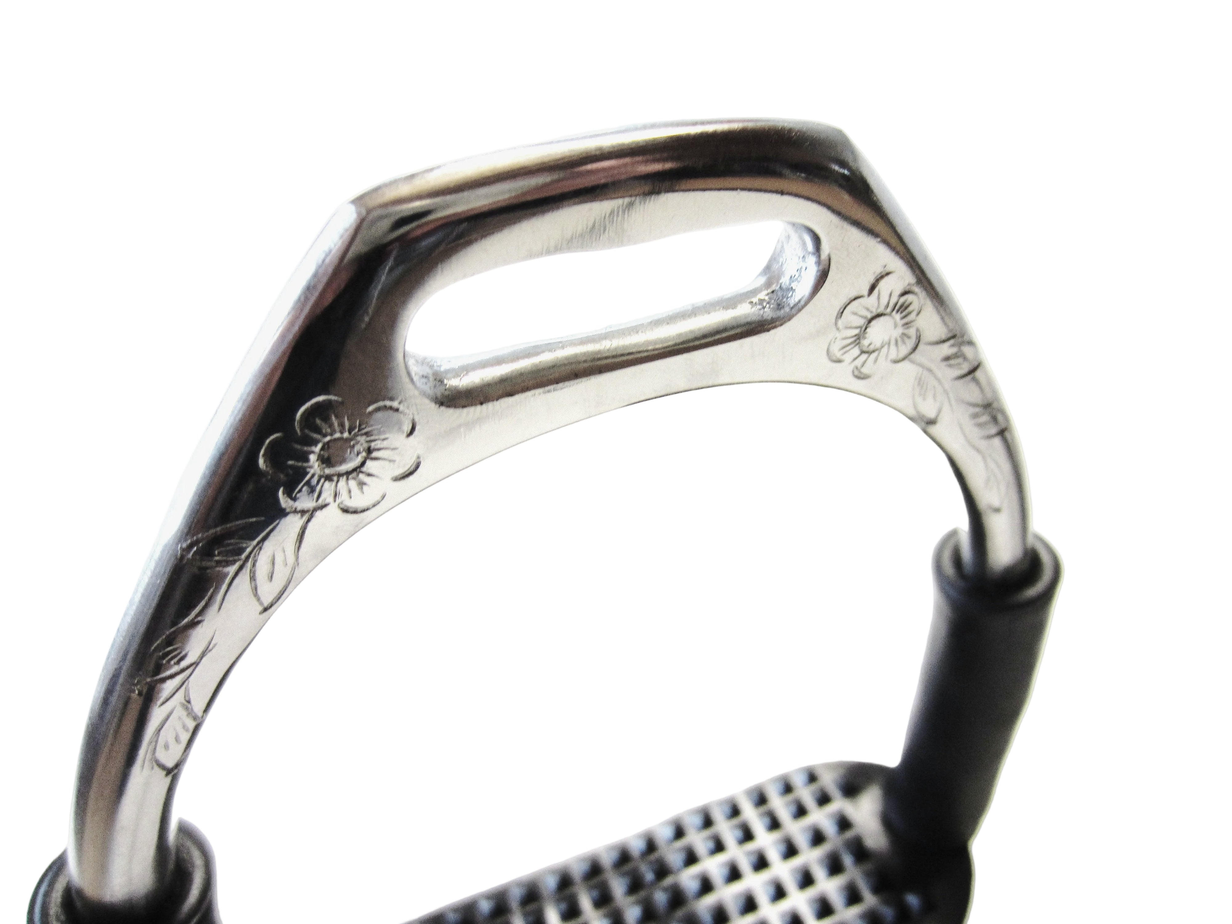 Elegant safety stirrups KID with joints - silver, decorated for children 1 pair