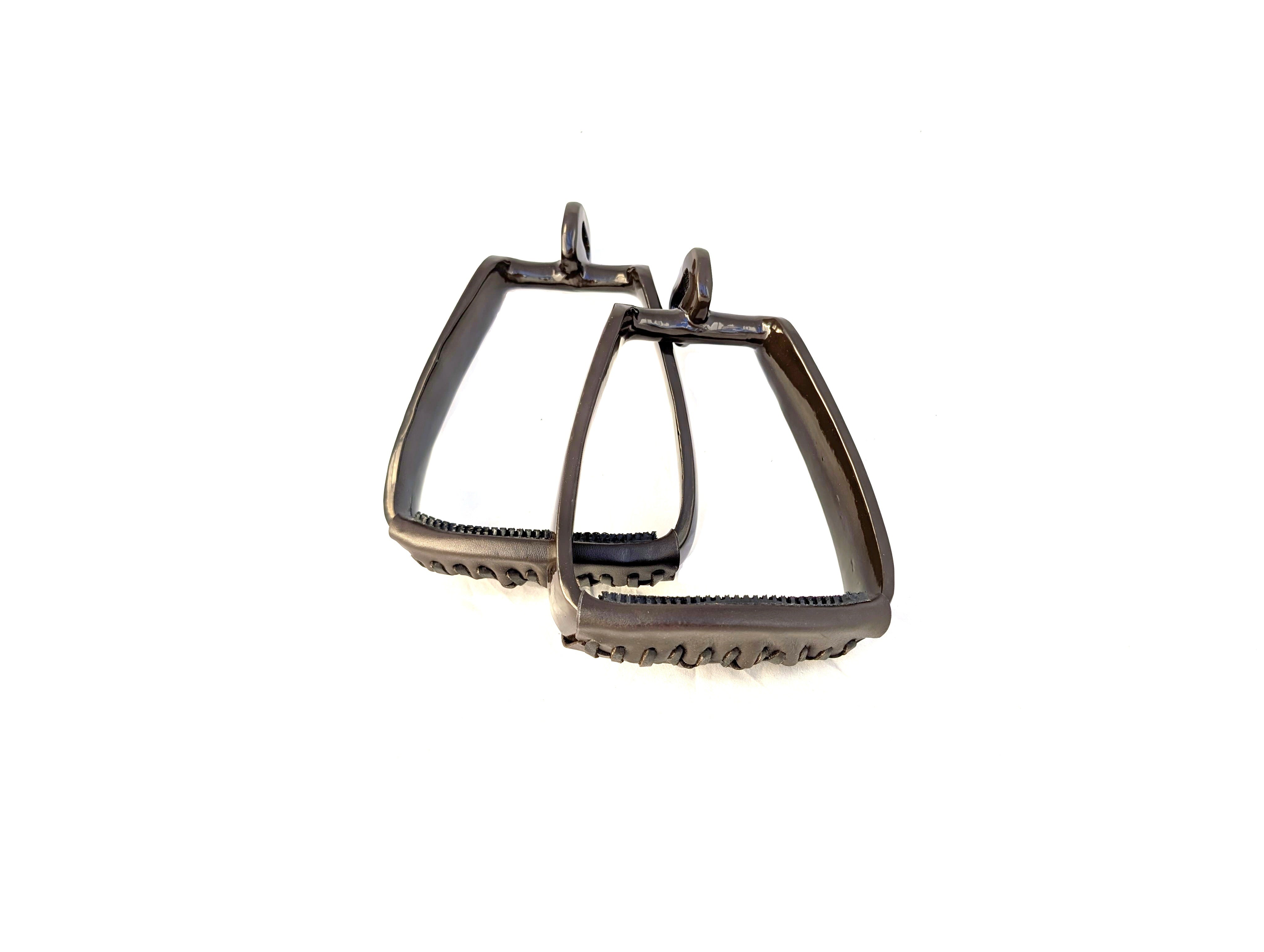 Aluminum stirrups in brown and black - rotated 90°