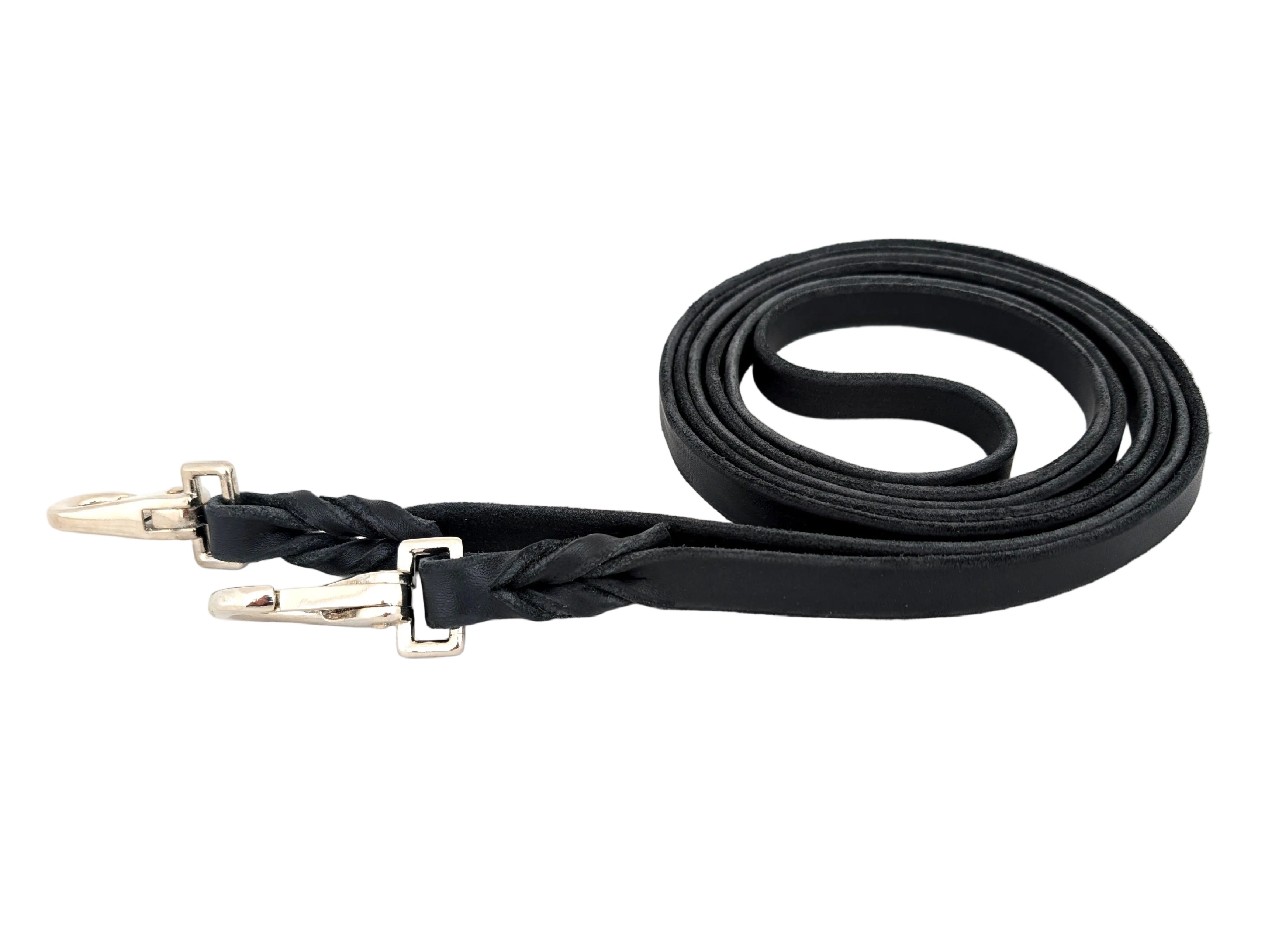 Superweicher Softlederzügel aus Fettleder 3 m - geschlossen mit Snap Karabiner