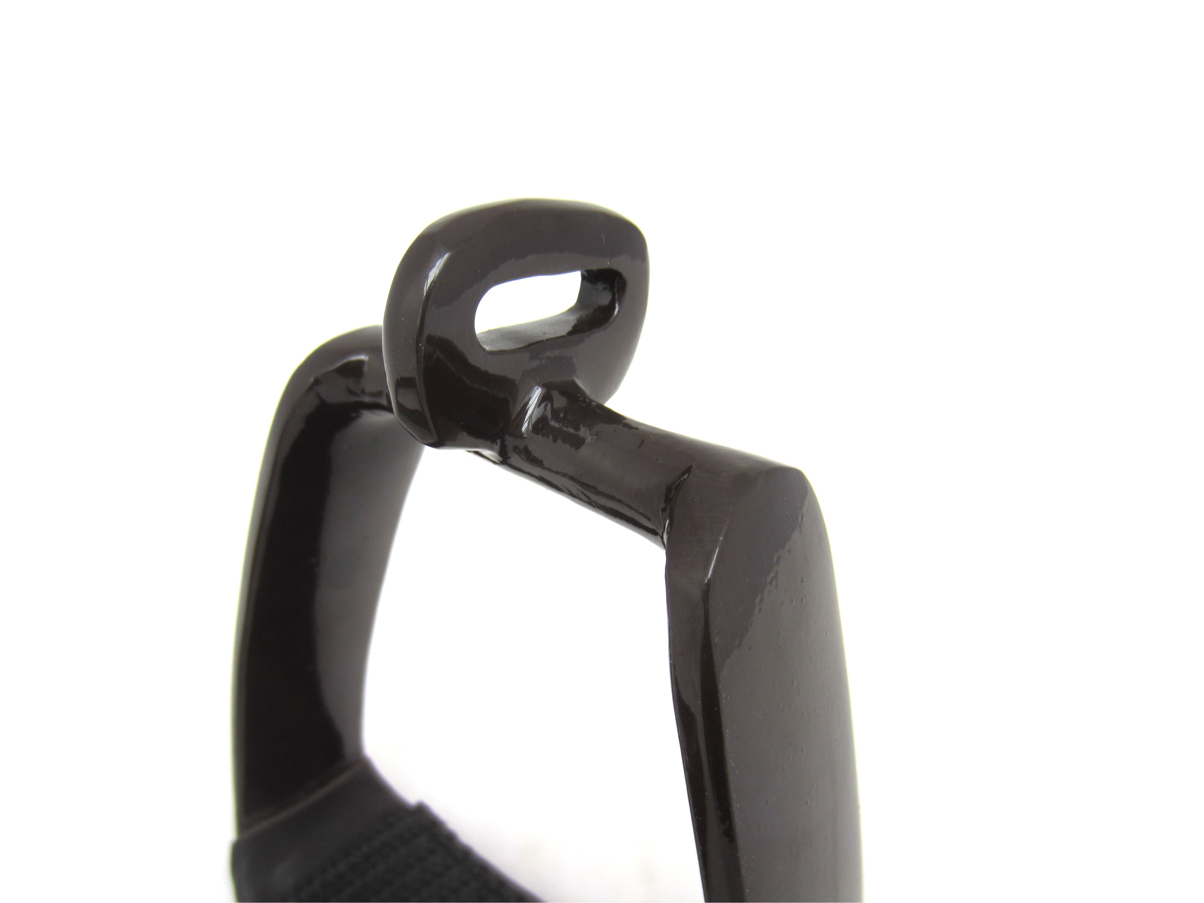 B-stock aluminum stirrups in brown and black - rotated 90°