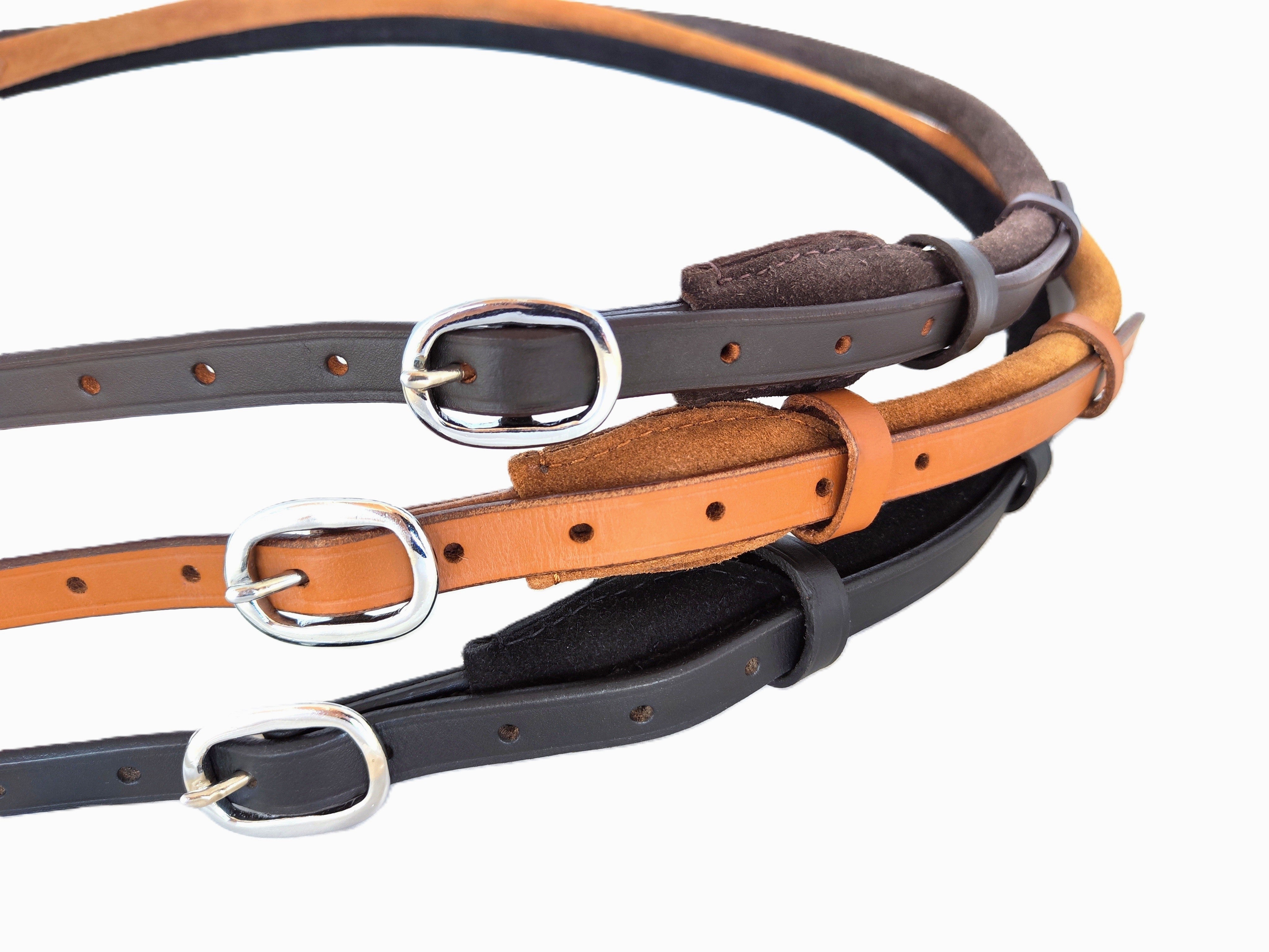 Leather neck ring neck strap "Round" adjustable for horses