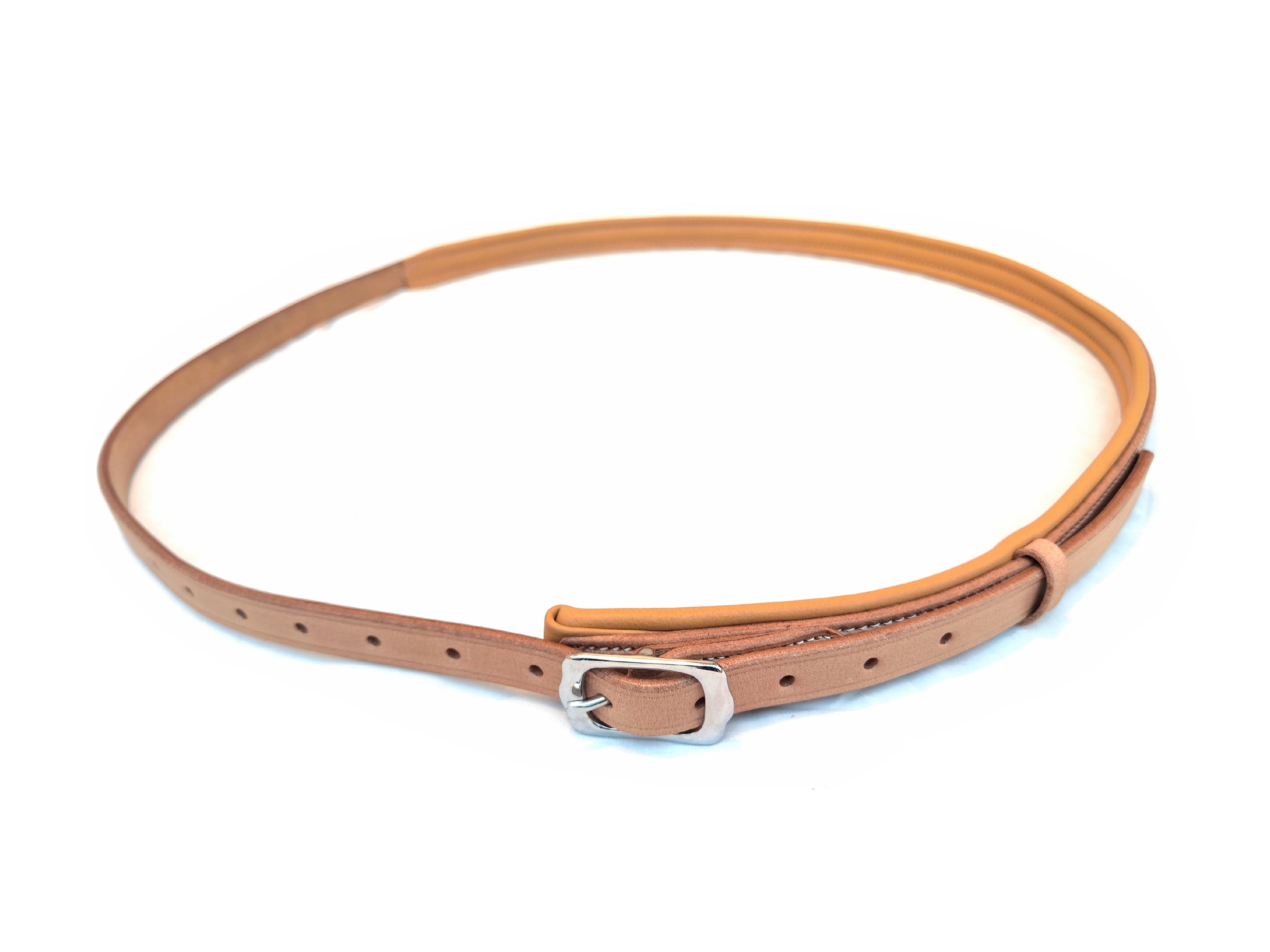 Leather neck ring neck strap "Flat" for horses, adjustable padded