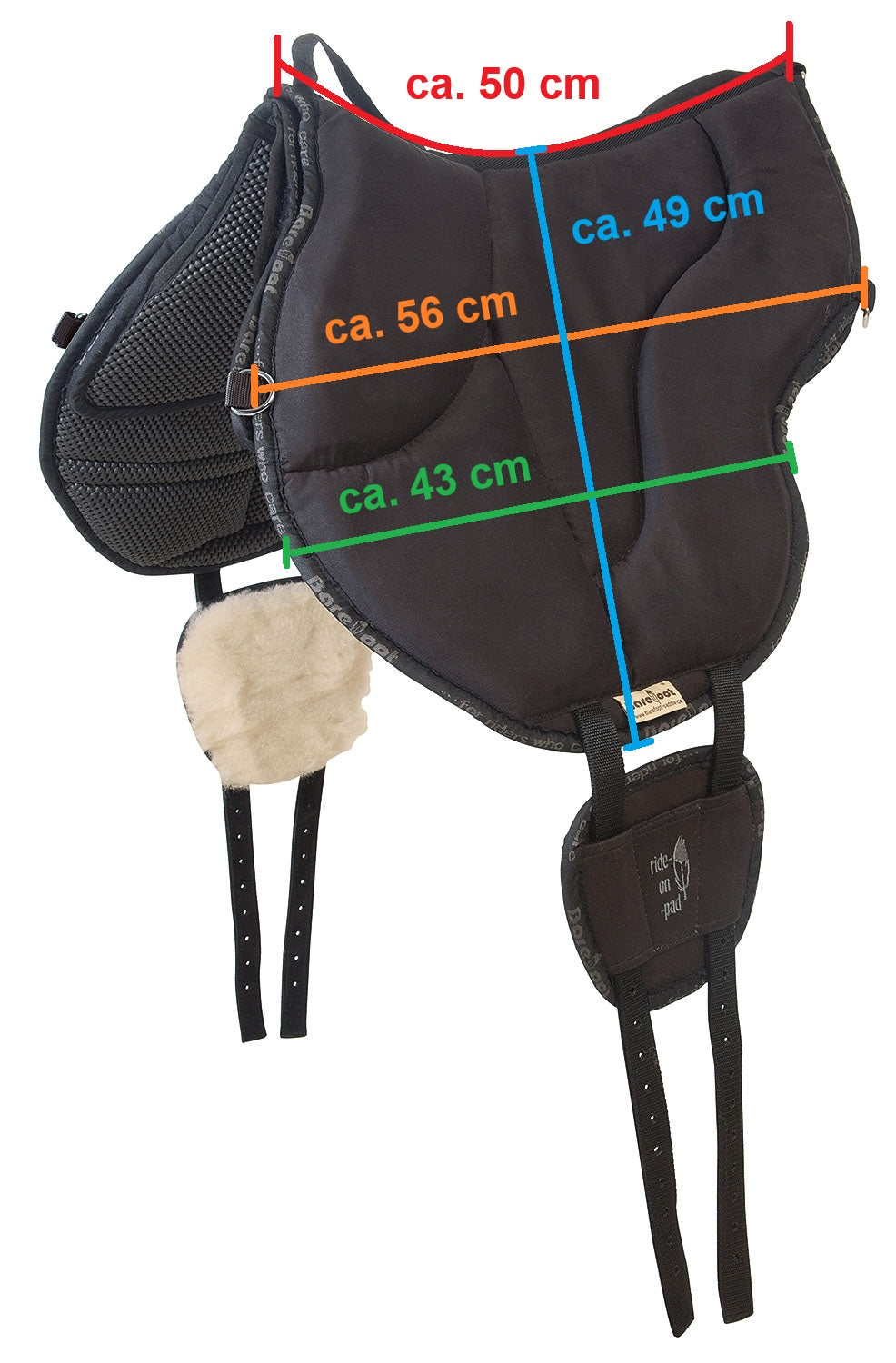Barefoot "Ride-On-Pad" Physio Bareback Pad riding pad