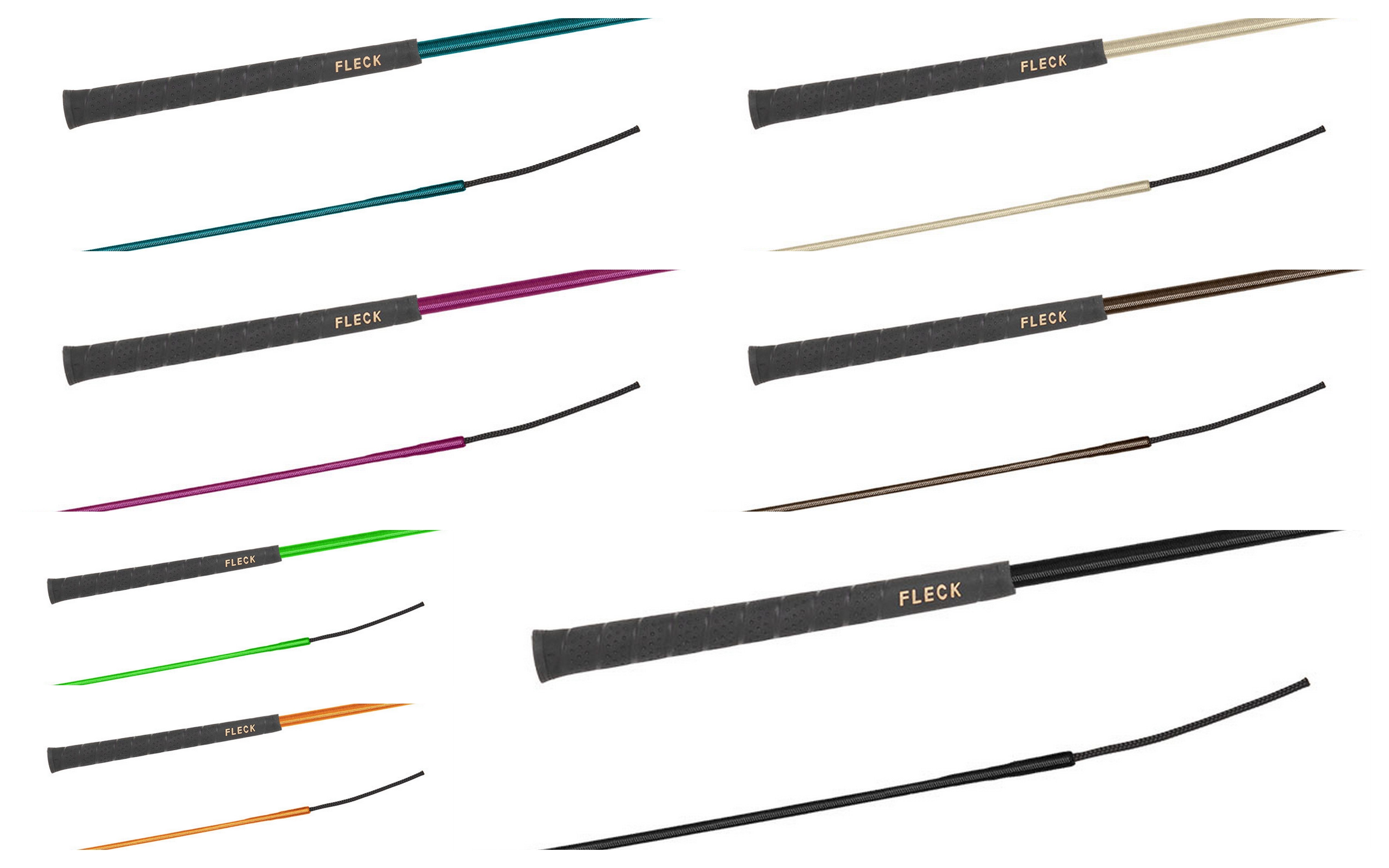 BEIGE dressage whip 100, 110, 120, 140 cm with Fleck handle