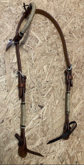 Einohr Zaum einfach mit Rohhaut