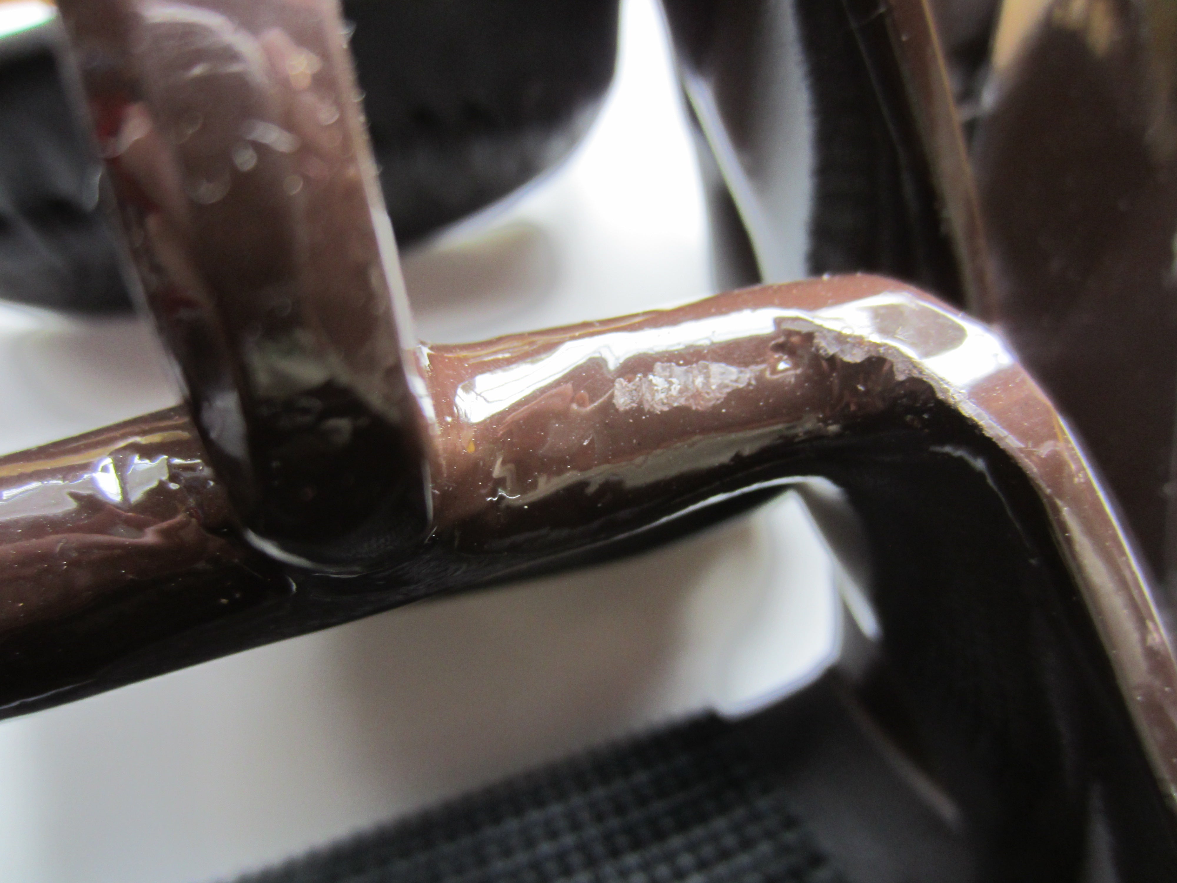 B-stock aluminum stirrups in brown and black - rotated 90°