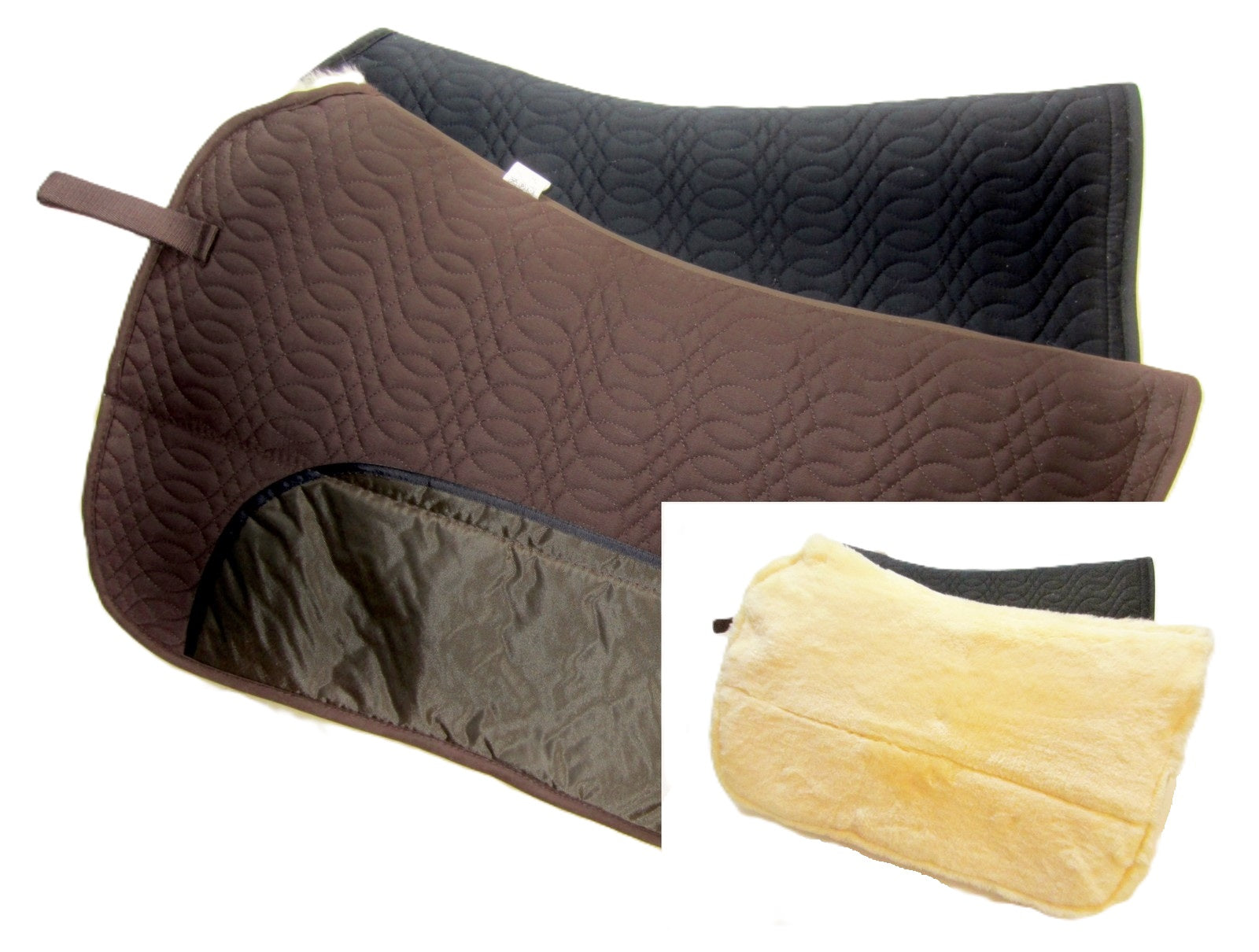 Westernpad, Sattelunterlage mit Lammfell -spezial- "Square Skirt"