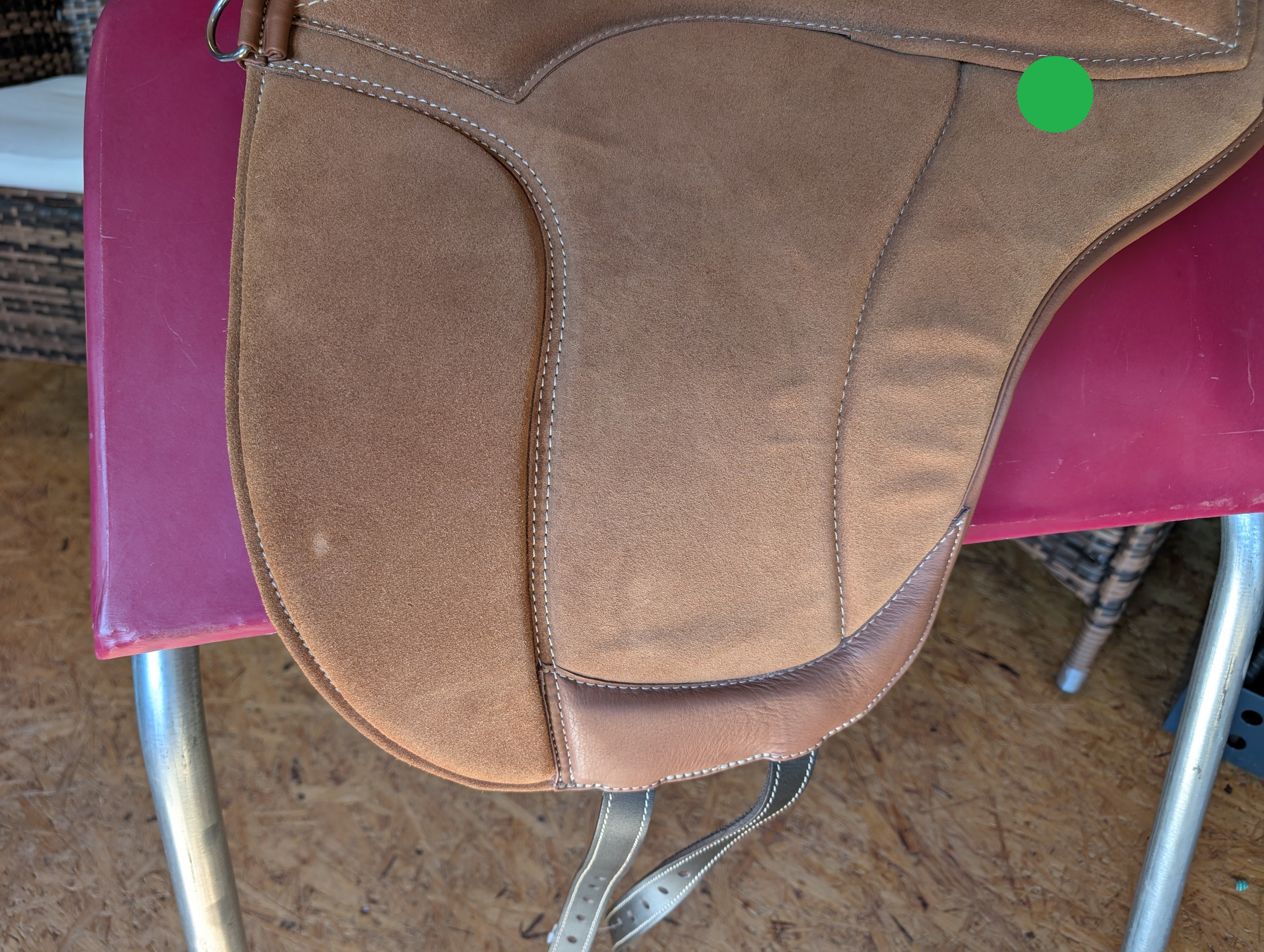 Einzelstück - "ALIVIO IMPULSO" WILDLEDER Dressur Reitpad - WBS Kanal - SLIM Filzkissen - Kniepauschen