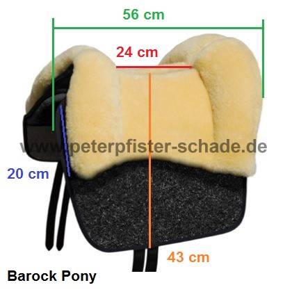 Grandeur Fellsattel "Tomentum Barock Pony" aus robustem Nadelflies