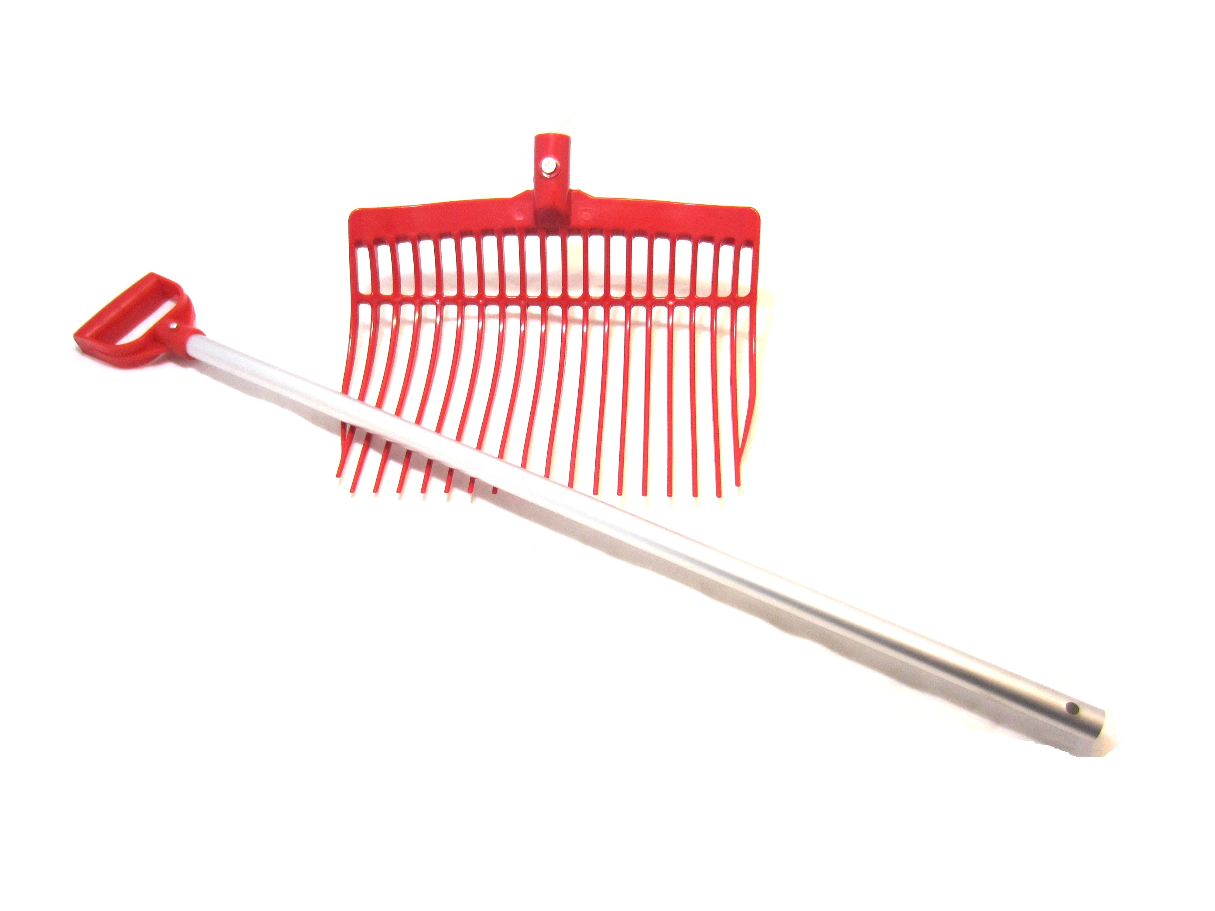 Leichte Mistgabel,Schwedengabel, Bollengabel komplett mit Stiel in Farbe Rot