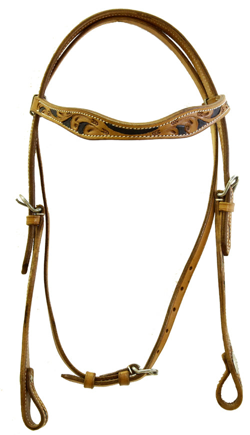 Bride bandeau, bridon western "Gentle Waves" avec rênes