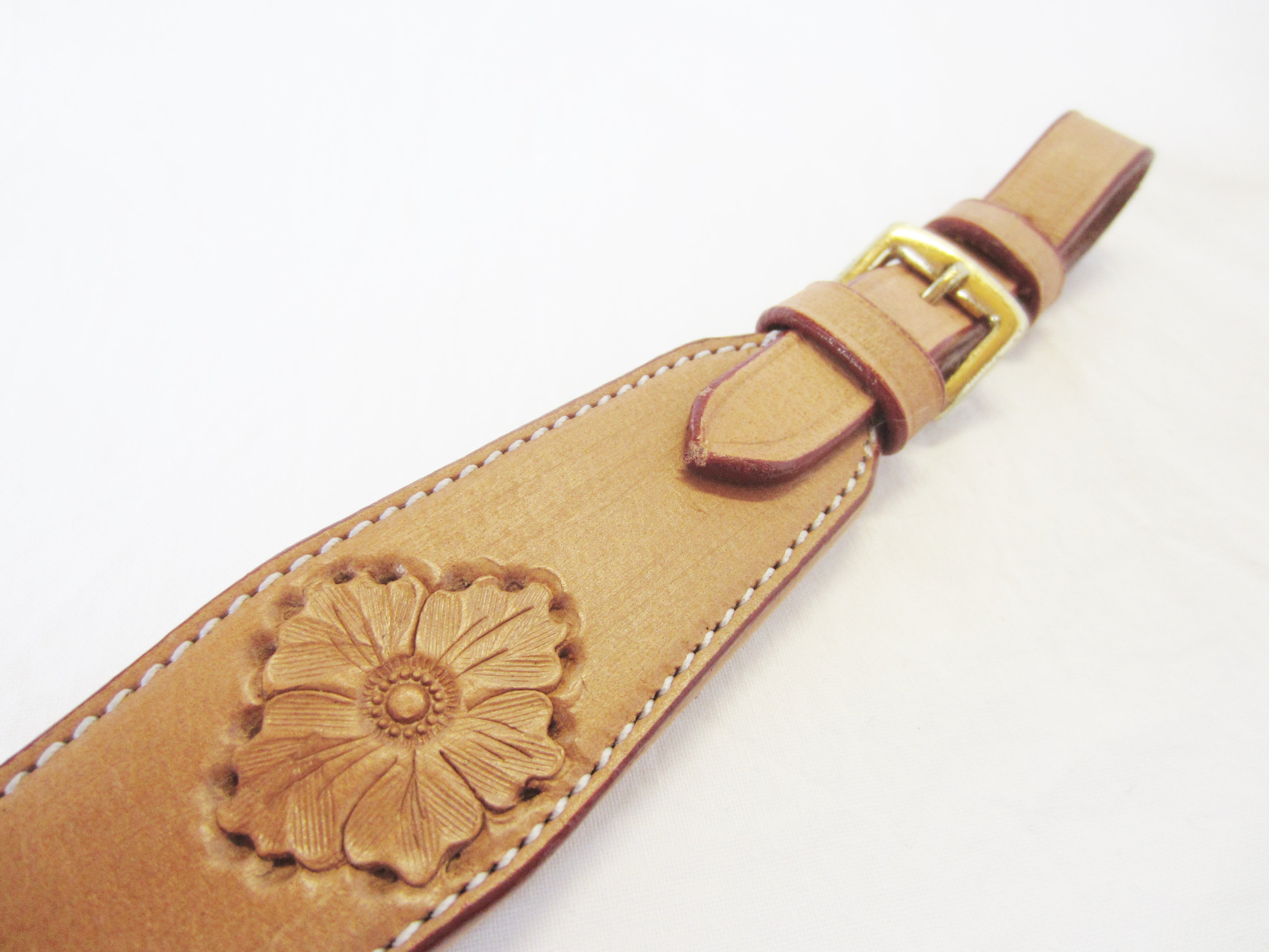 "Gold Edition" soft leather padded "Flower" noseband - decorated