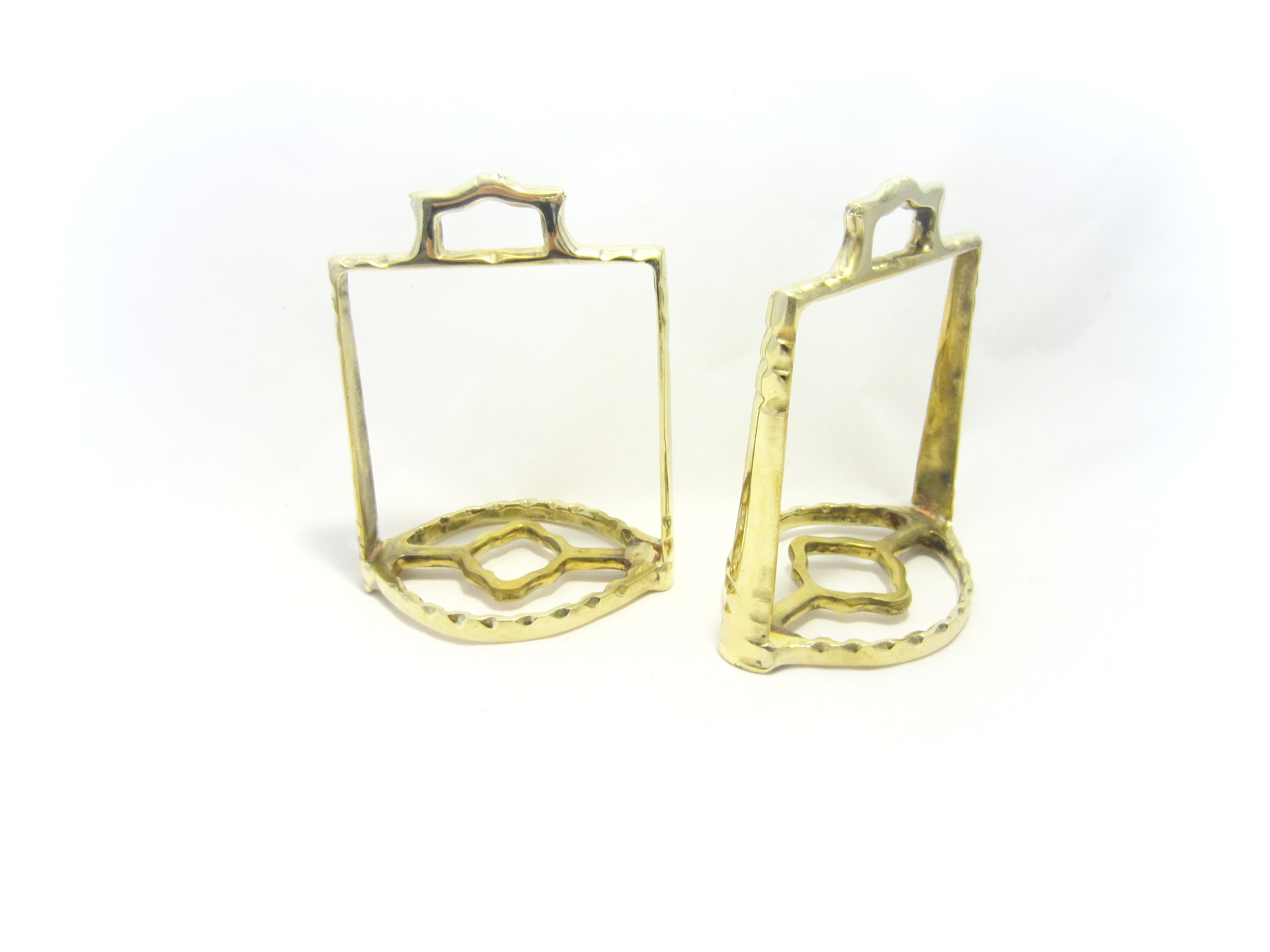 Etriers baroques portugais "carrés" couleur argent ou or - 1 paire