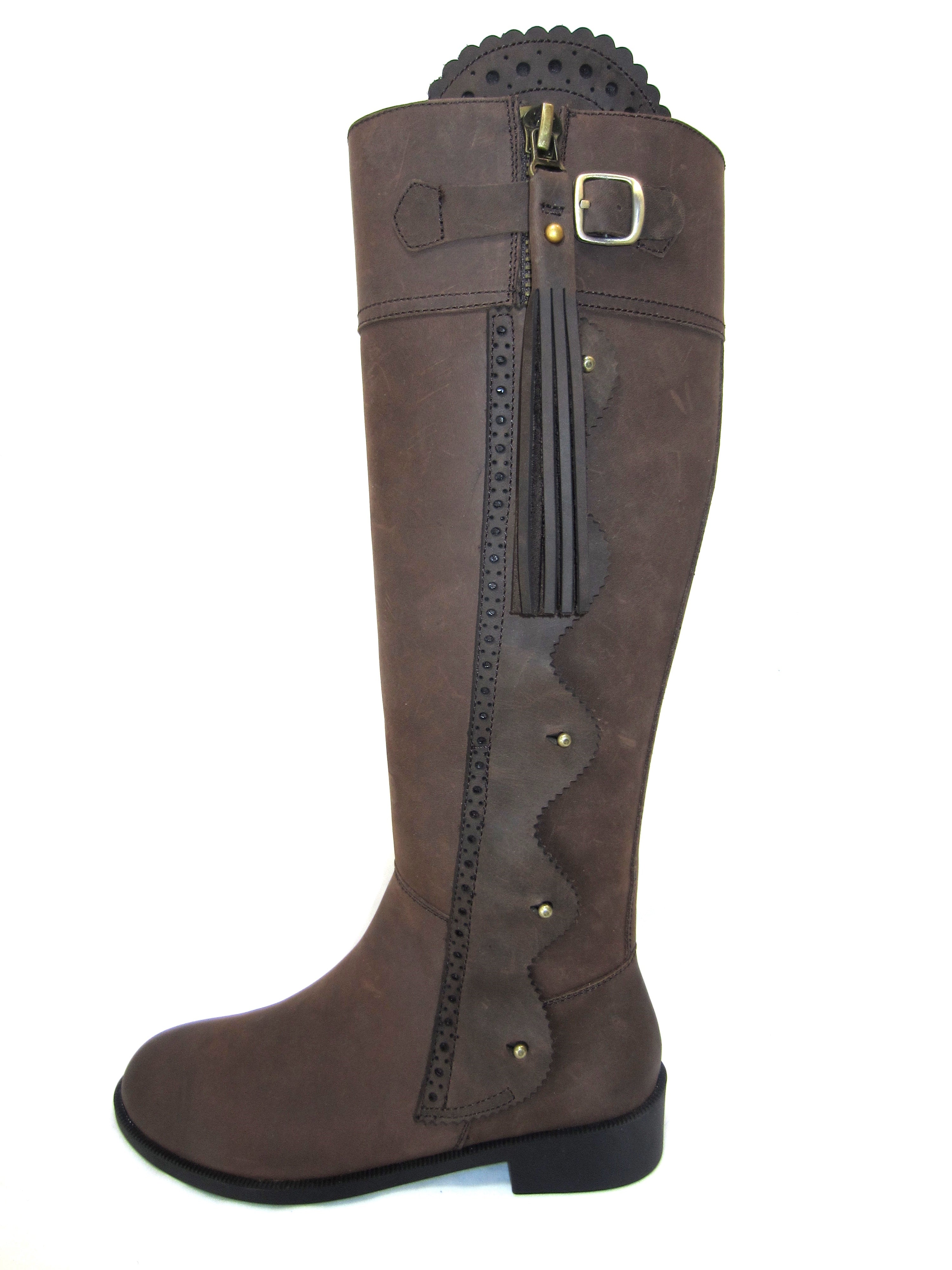 Spanischer Damen Stiefel - echtes Rindsleder - dezent verziert, Fashionstiefel