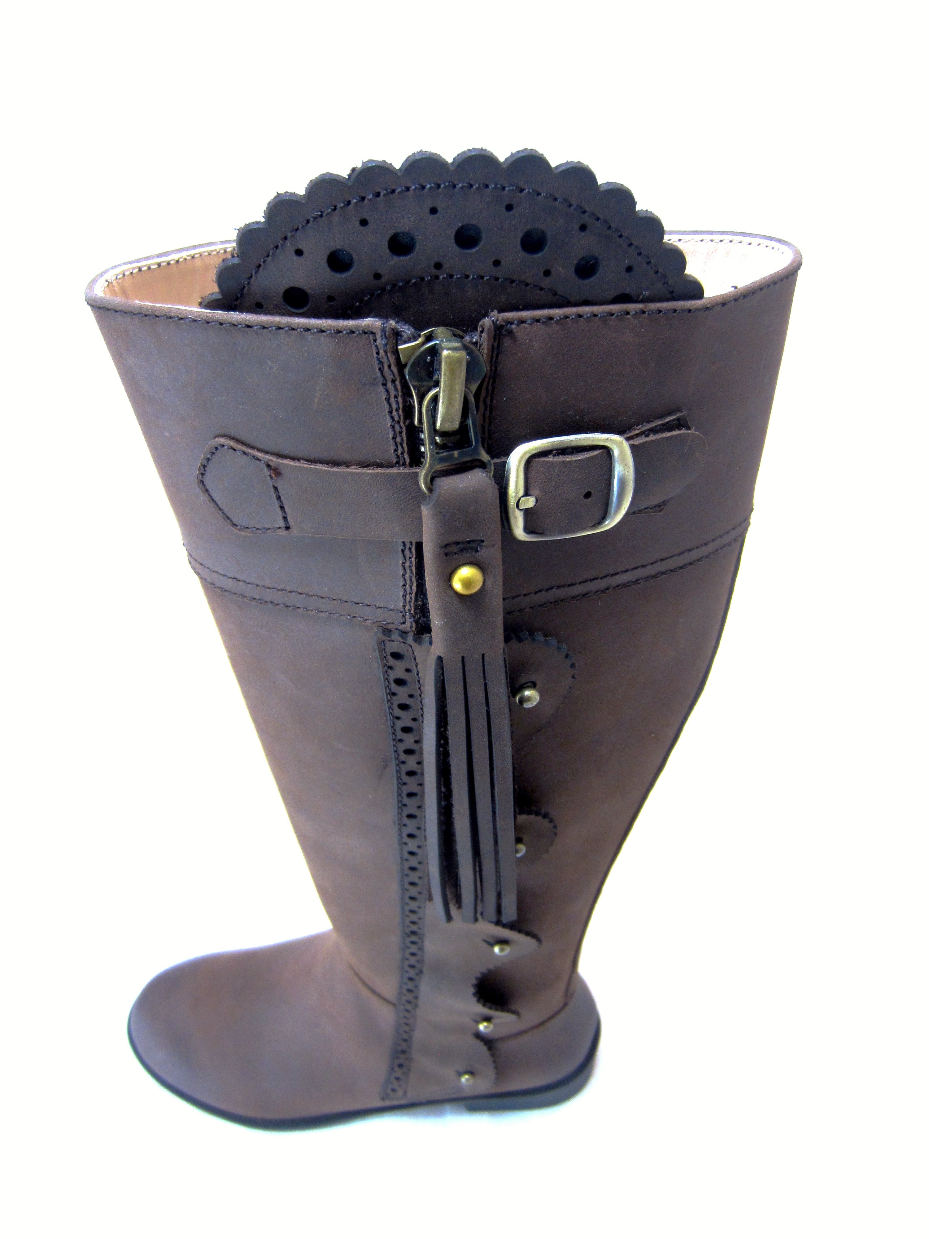 Spanischer Damen Stiefel - echtes Rindsleder - dezent verziert, Fashionstiefel