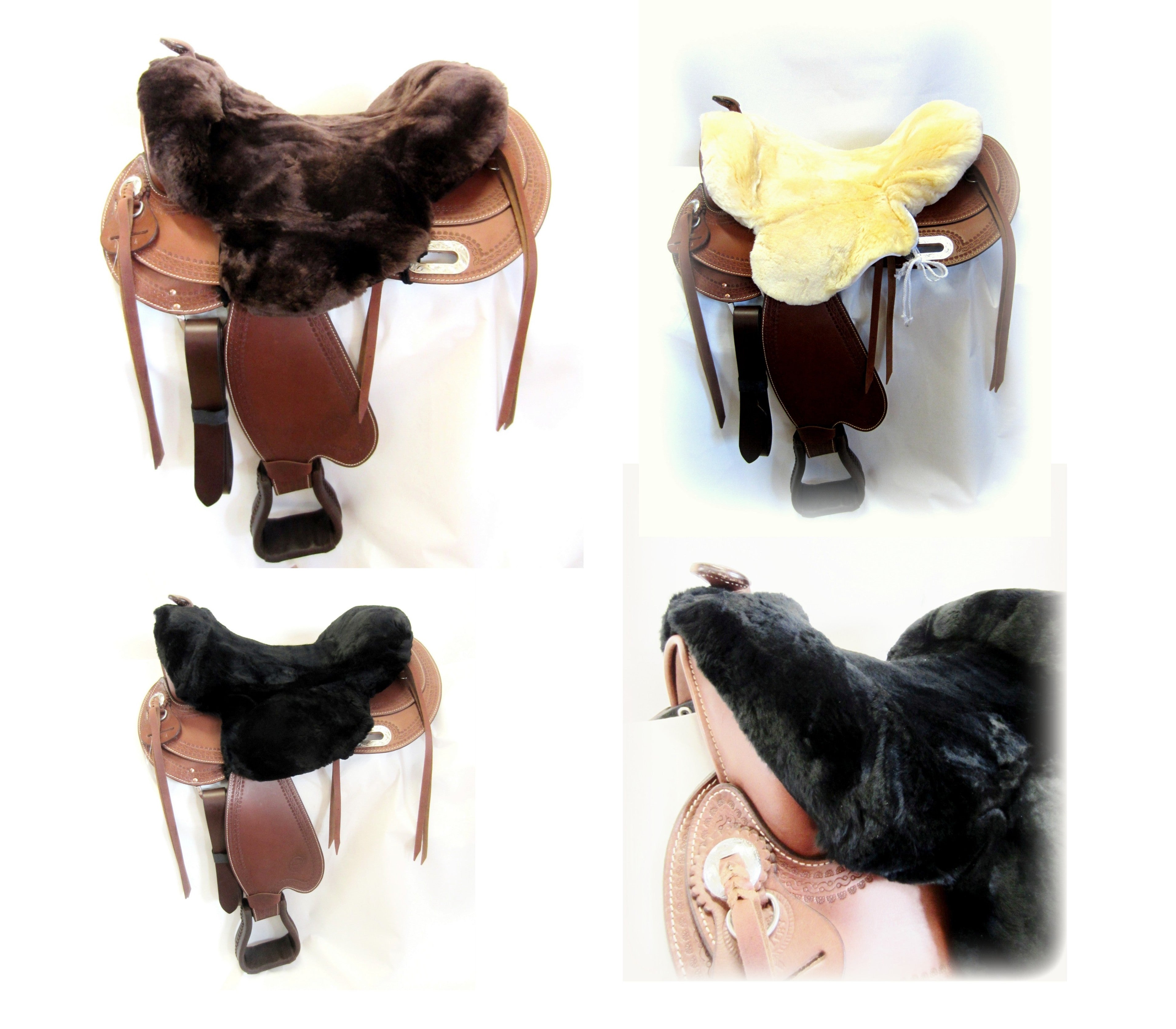 Westernsattel Sitzfell - Sitzbezug Sitz Auflage aus Merino Lammfell - Unigröße