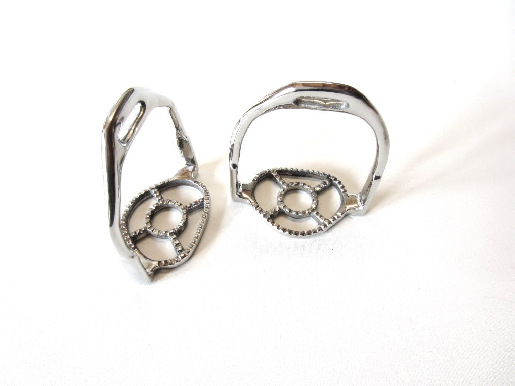 Pair of Portuguese Baroque stirrups silver or gold colored