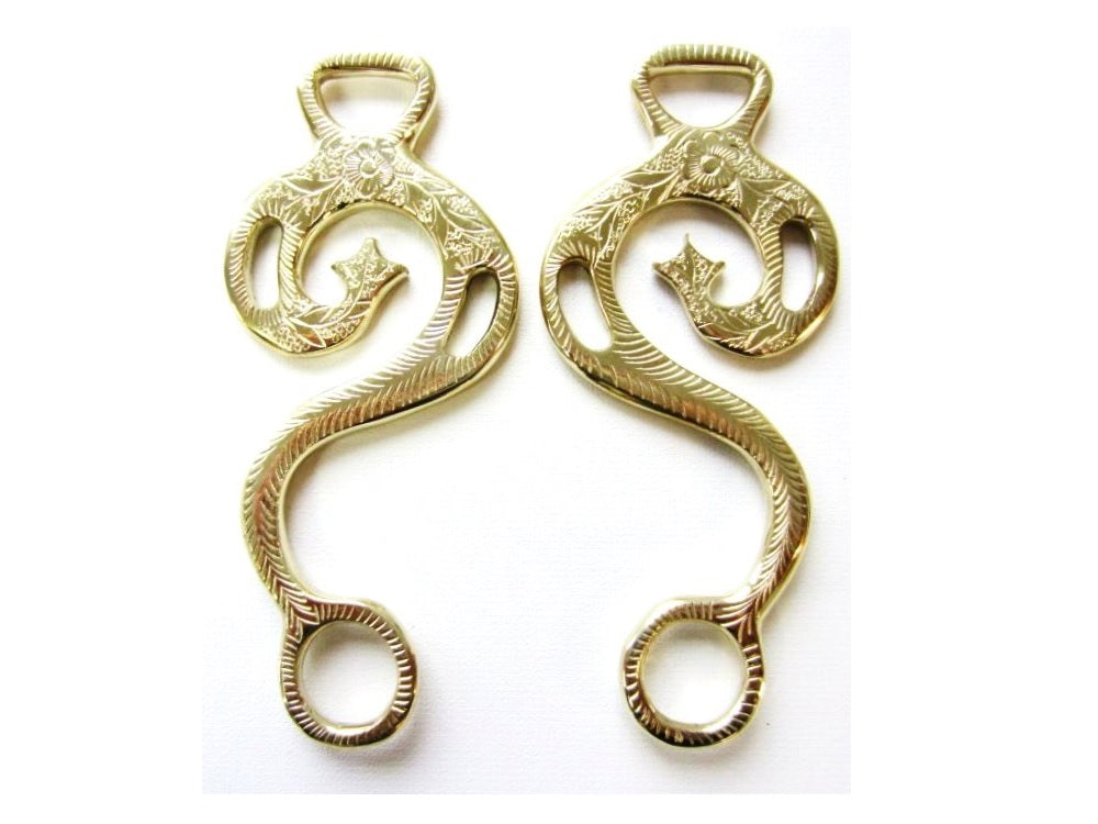 Hackamore "Baroque" doré - couleur laiton - 1 paire de cuisses décorées