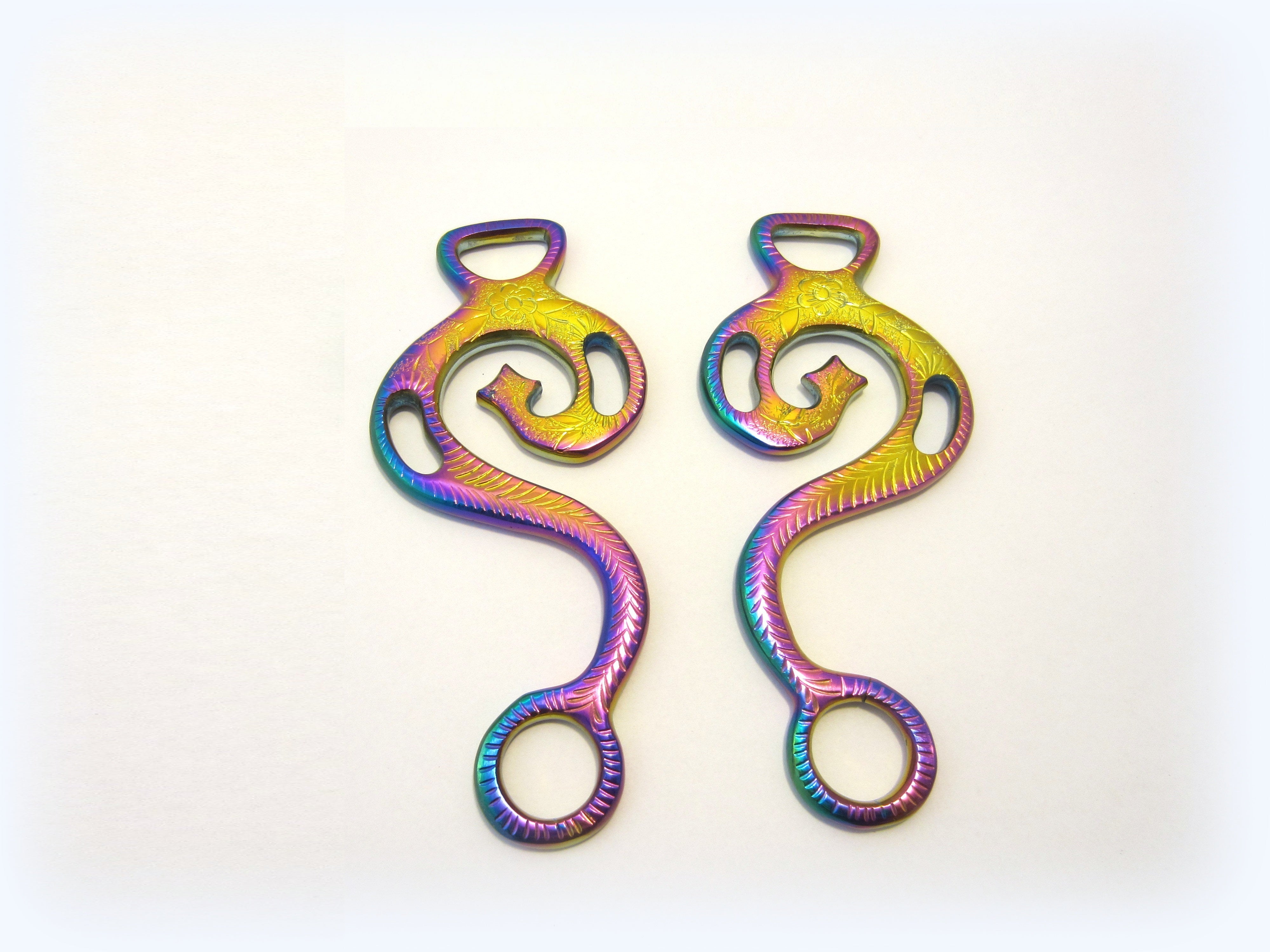 Einzelpaare Hackamore "Barock" Regenbogenfarben, multicolour rainbow - 1 Paar Schenkel, verziert