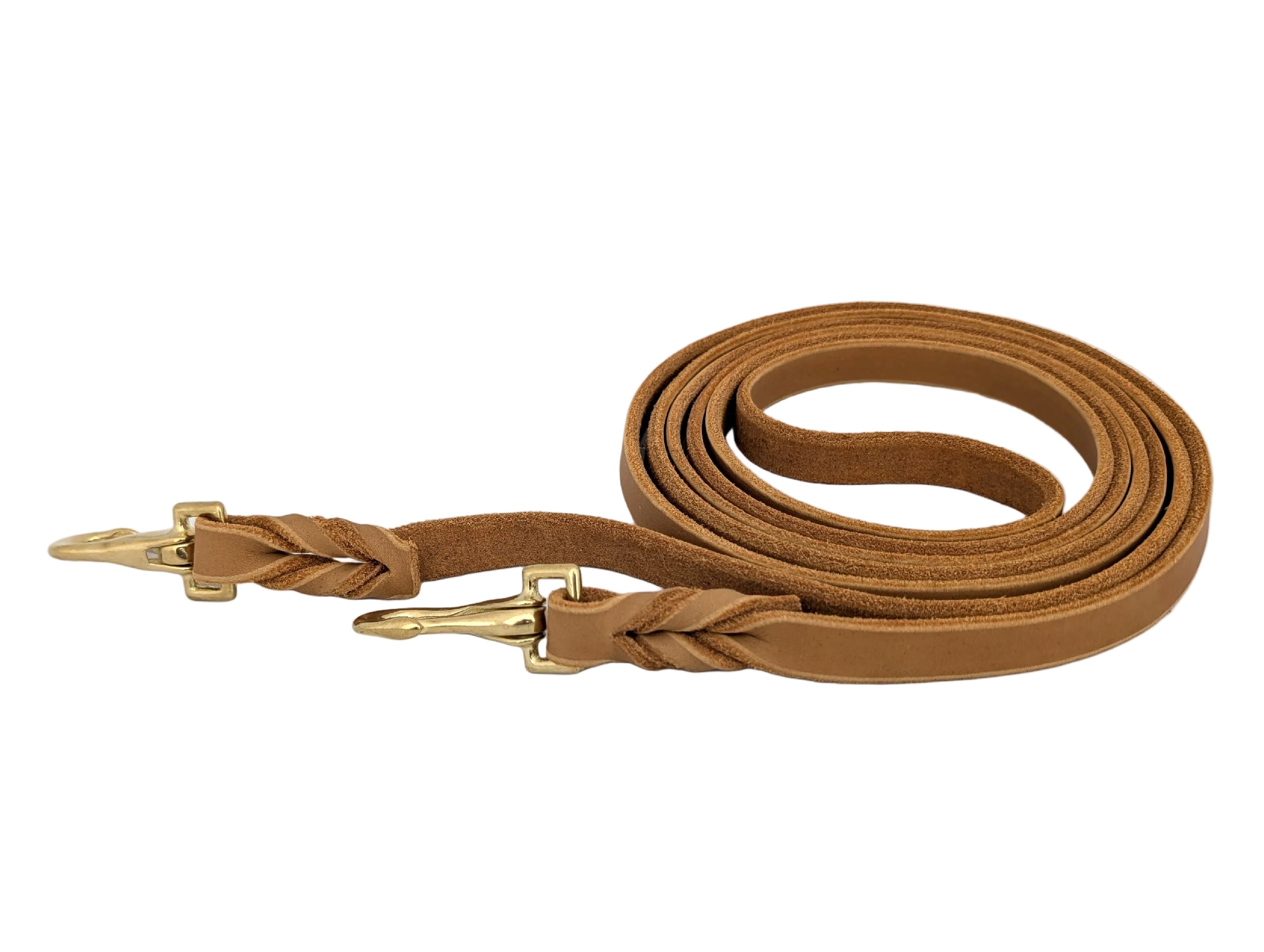 Superweicher Softlederzügel aus Fettleder 3 m - geschlossen mit Snap Karabiner