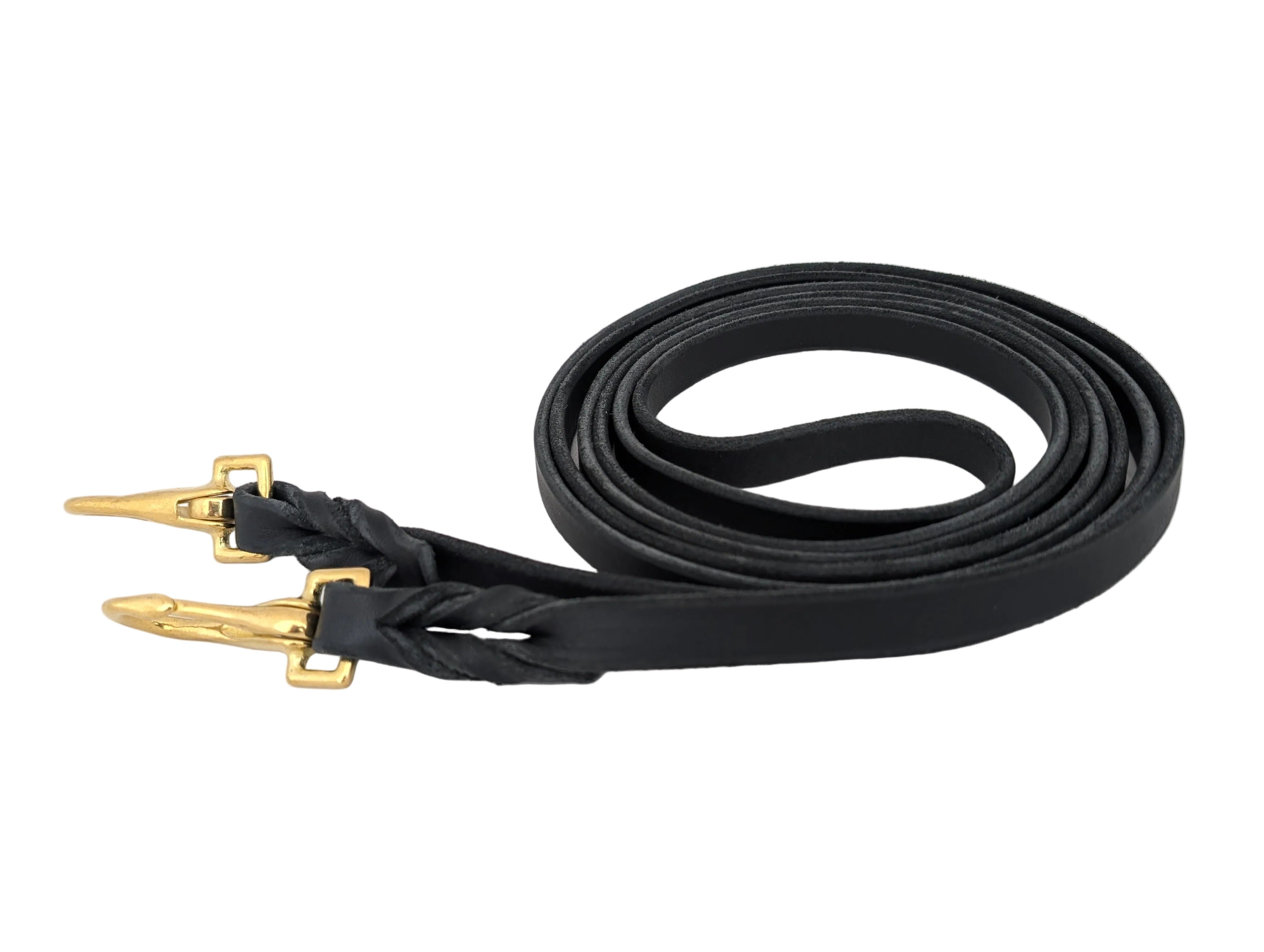 Superweicher Softlederzügel aus Fettleder 3 m - geschlossen mit Snap Karabiner