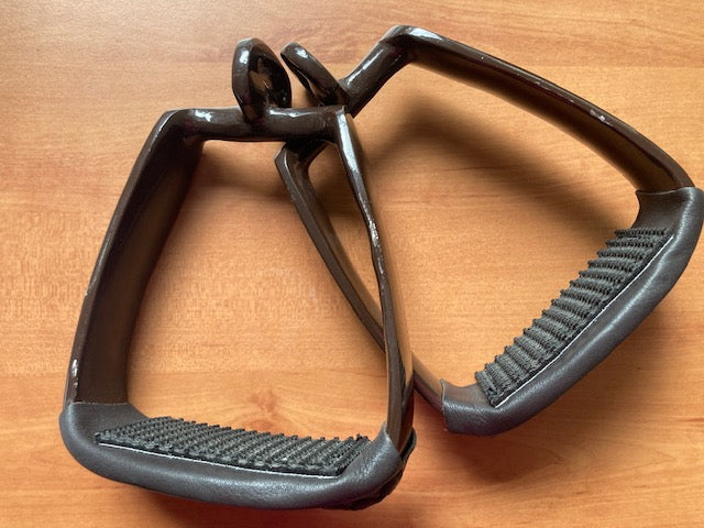 Einzelpaare - B-WARE - Steigbügel Aluminium in braun und schwarz 90°