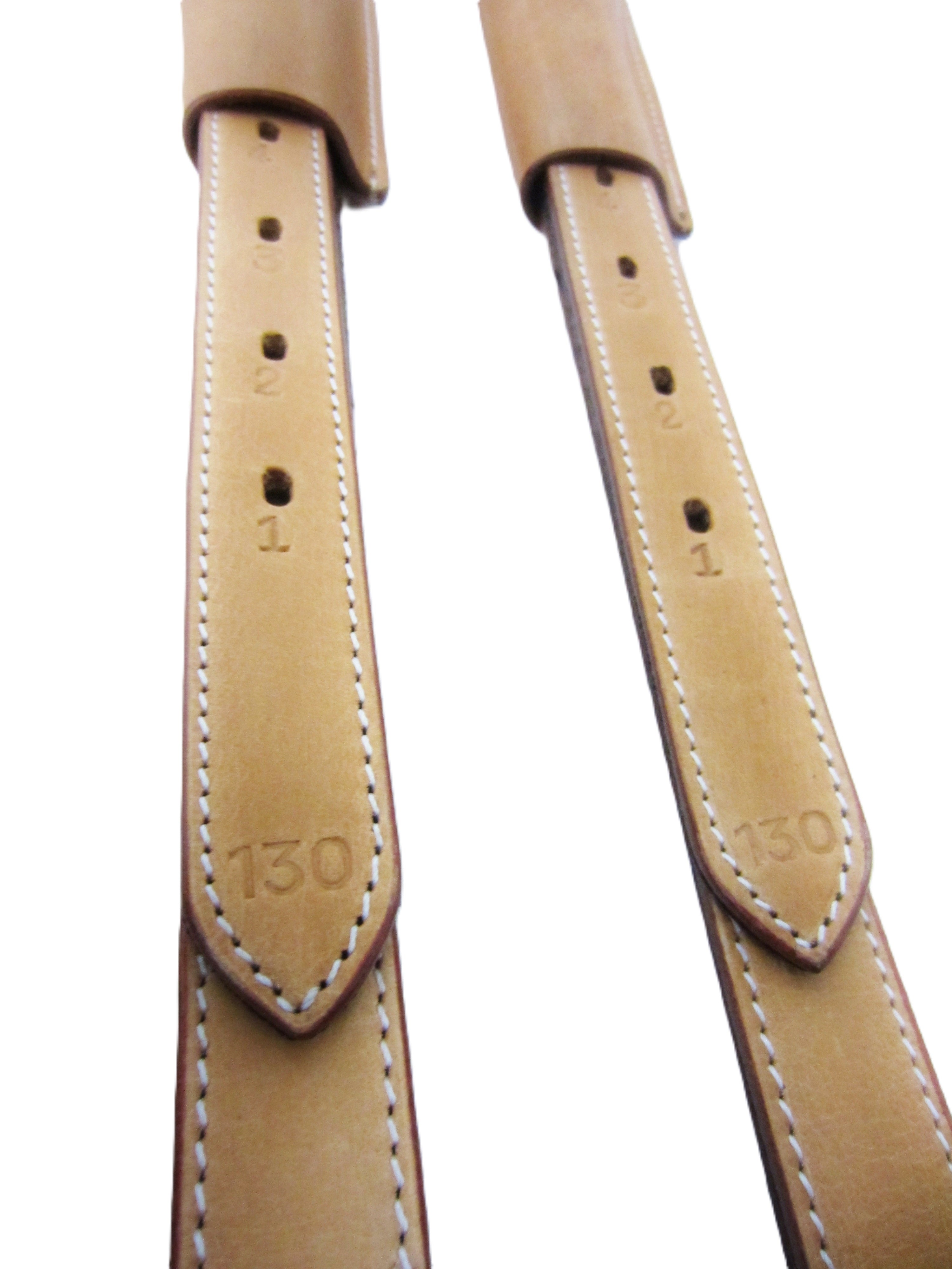 Pair of English stirrup leathers with 2.5 cm width - color - natural / beige / cognac