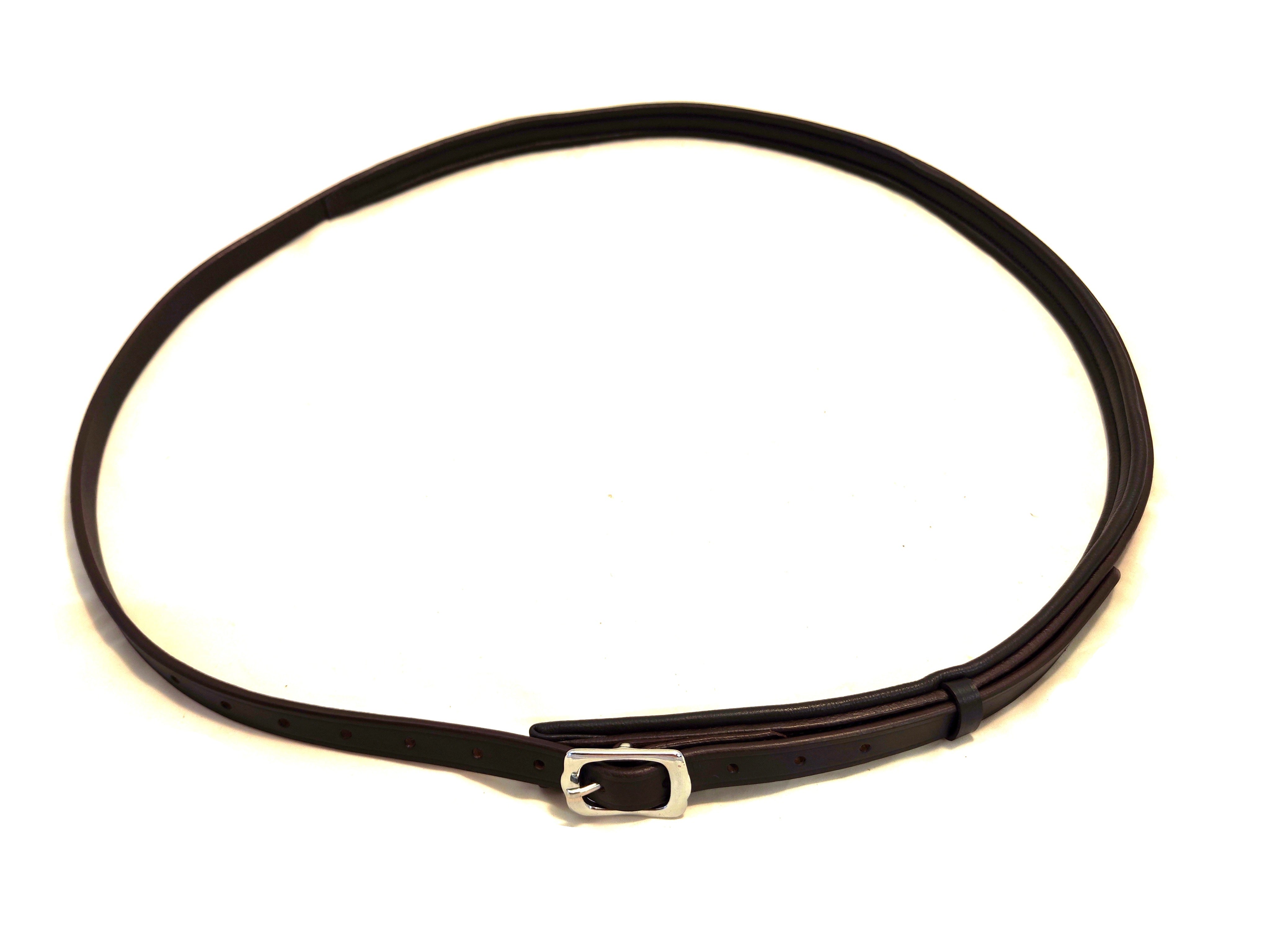 Leather neck ring neck strap "Flat" for horses, adjustable padded