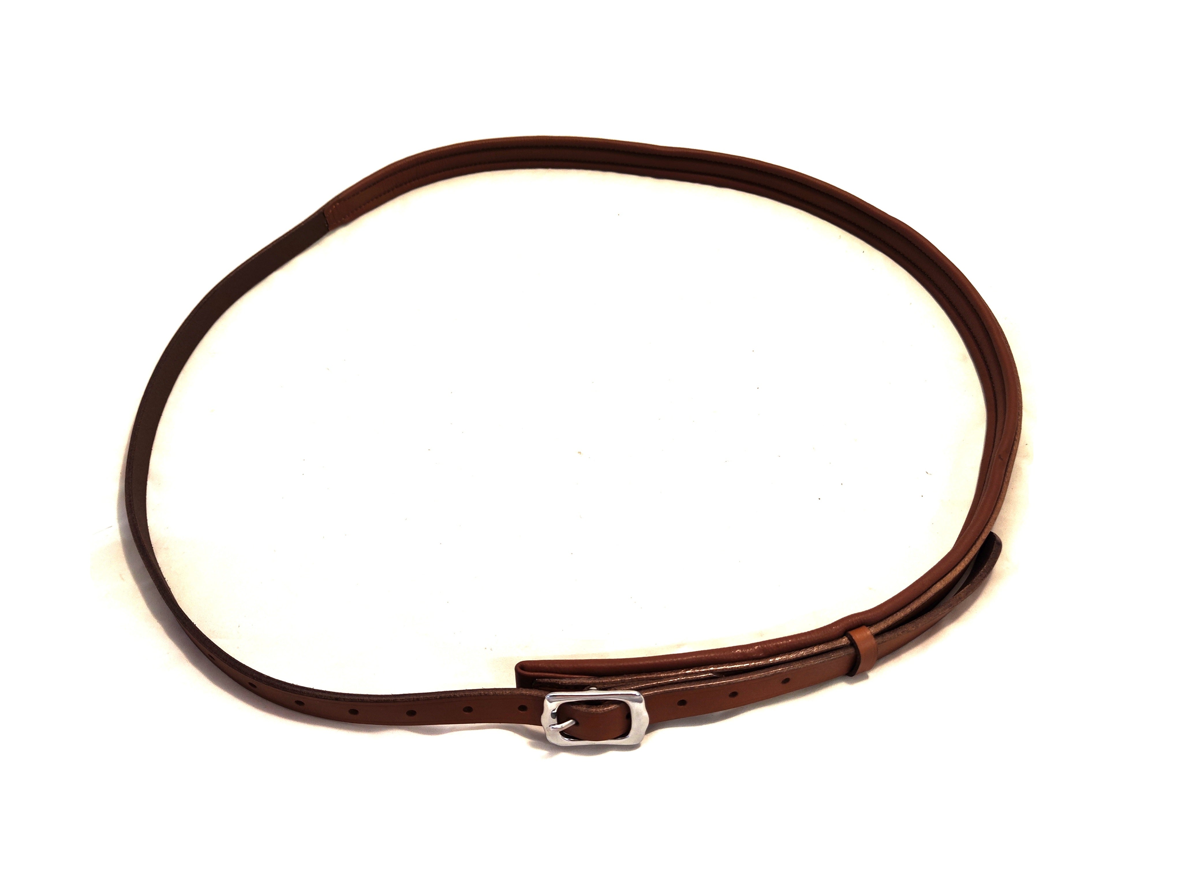 Leather neck ring neck strap "Flat" for horses, adjustable padded