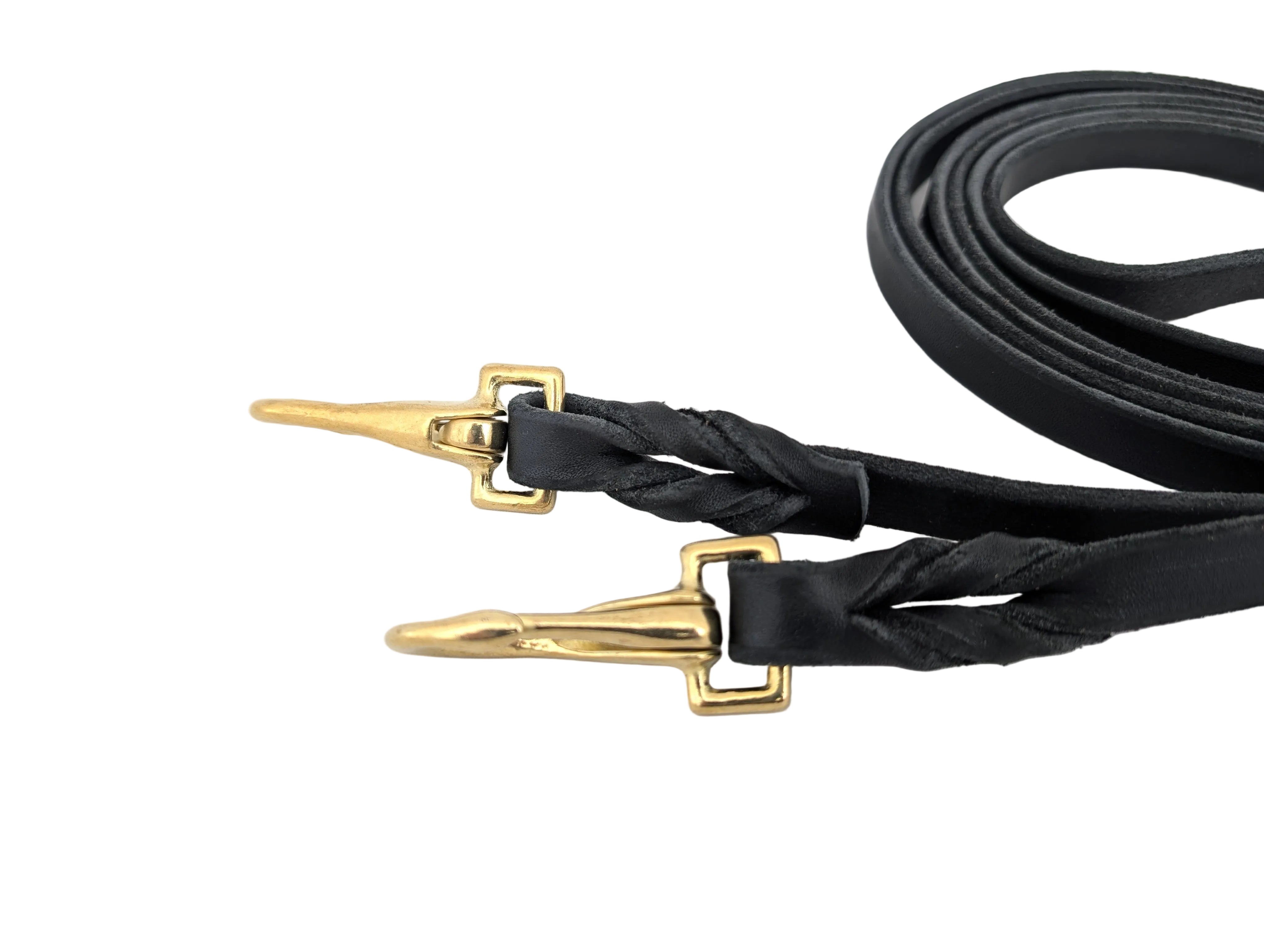Superweicher Softlederzügel aus Fettleder 3 m - geschlossen mit Snap Karabiner