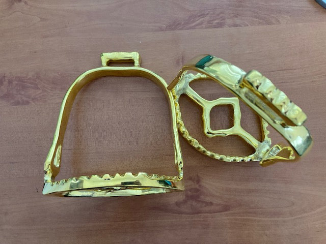 Einzelpaare Abverkauf Edler spanischer barocker Steigbügel Messing - Goldfarben