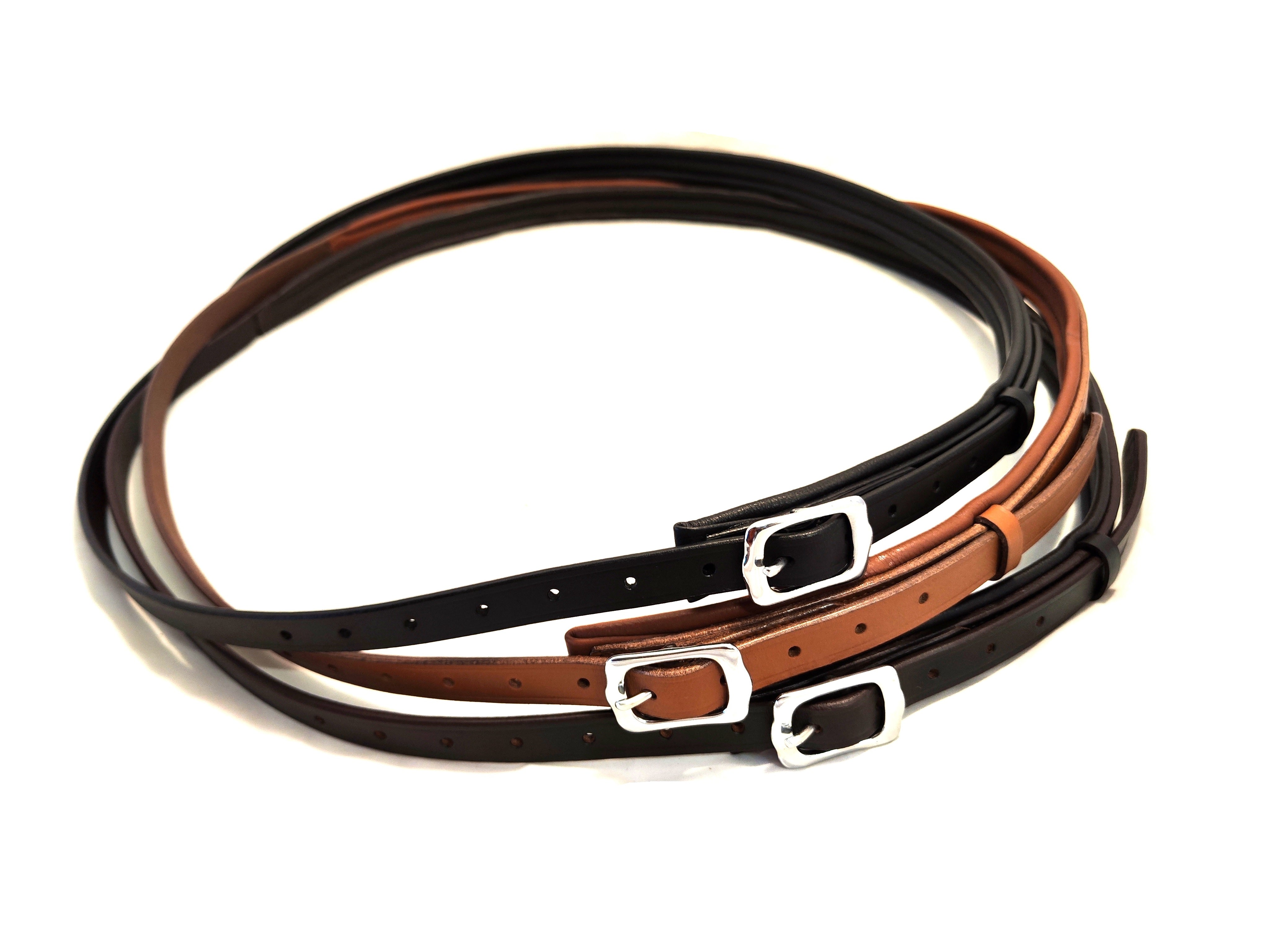 Leather neck ring neck strap "Flat" for horses, adjustable padded