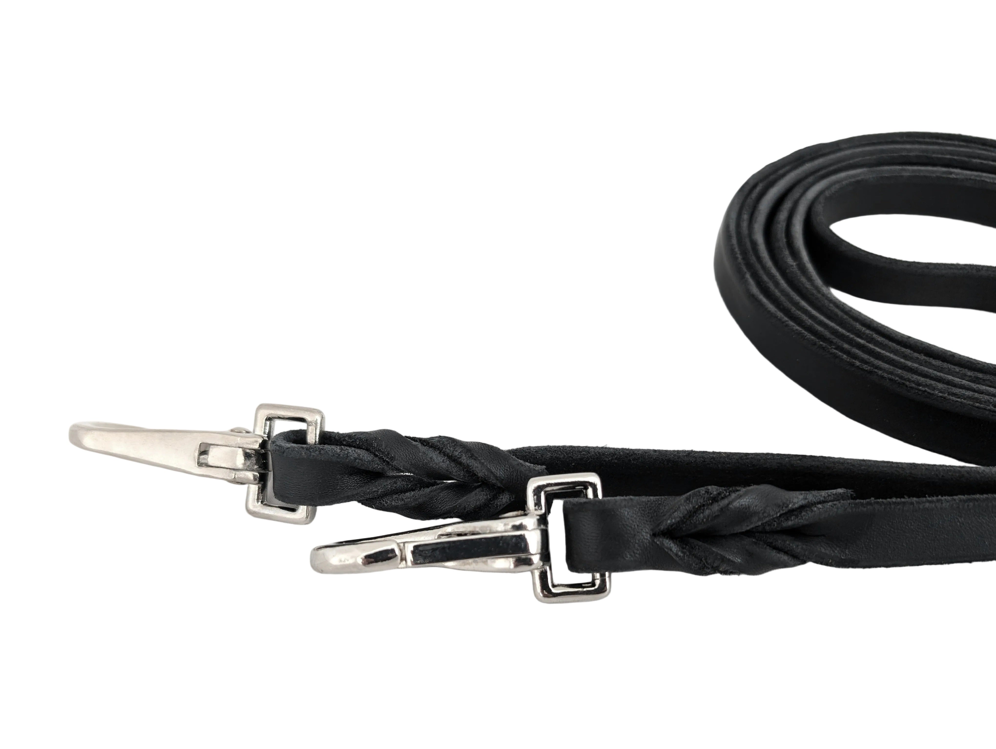 Superweicher Softlederzügel aus Fettleder 3 m - geschlossen mit Snap Karabiner