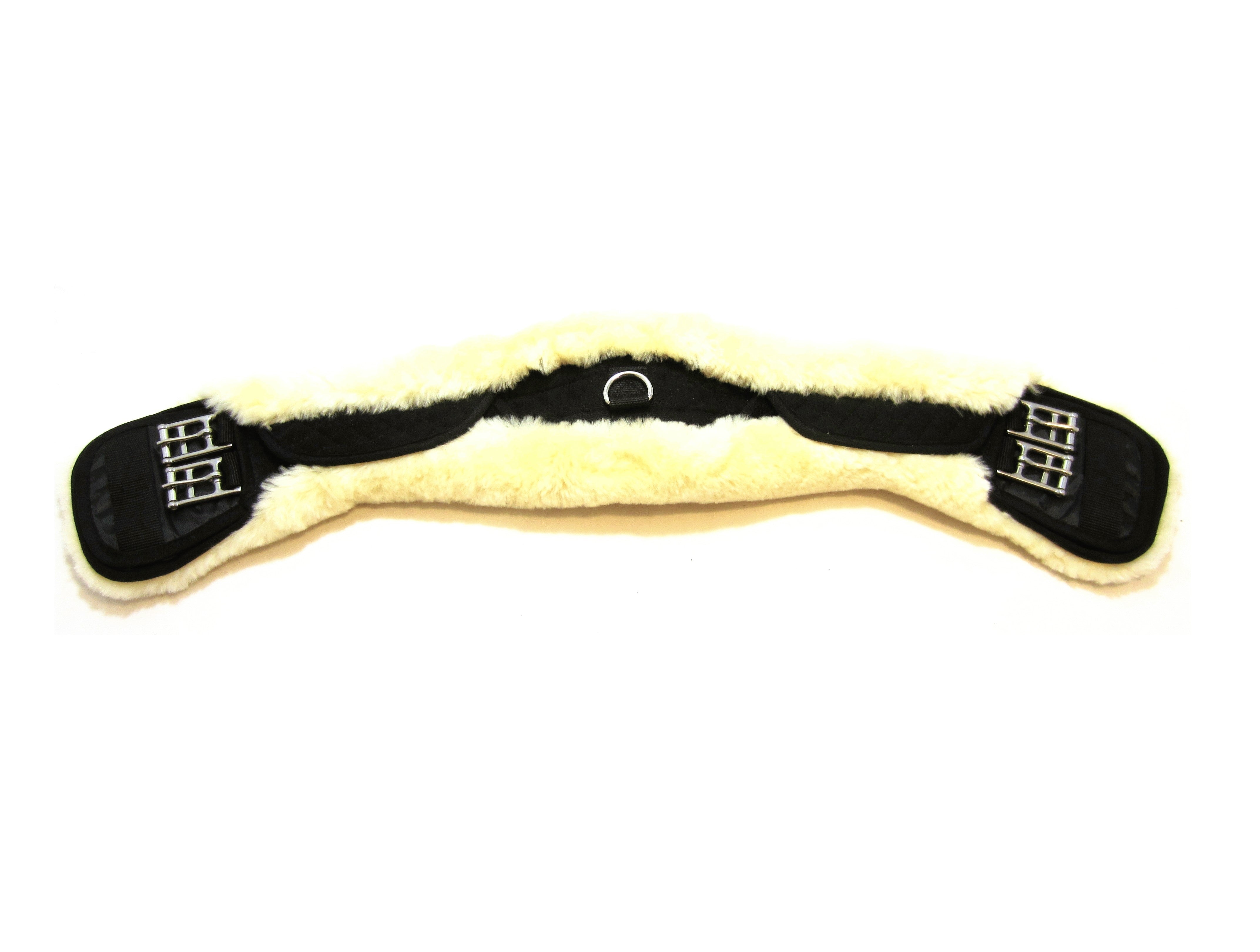 Soft "moon girth" with lambskin - removable, short girth - saddle girth