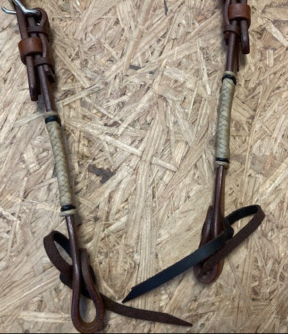 Einohr Zaum einfach mit Rohhaut