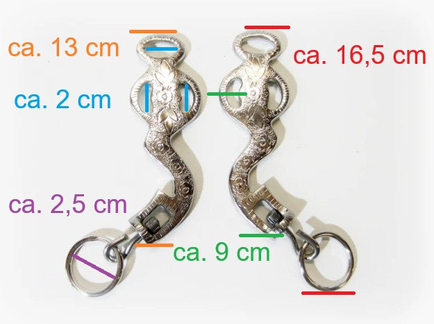 Baroque-Academic Hackamore silver or gold-brass colored decorated