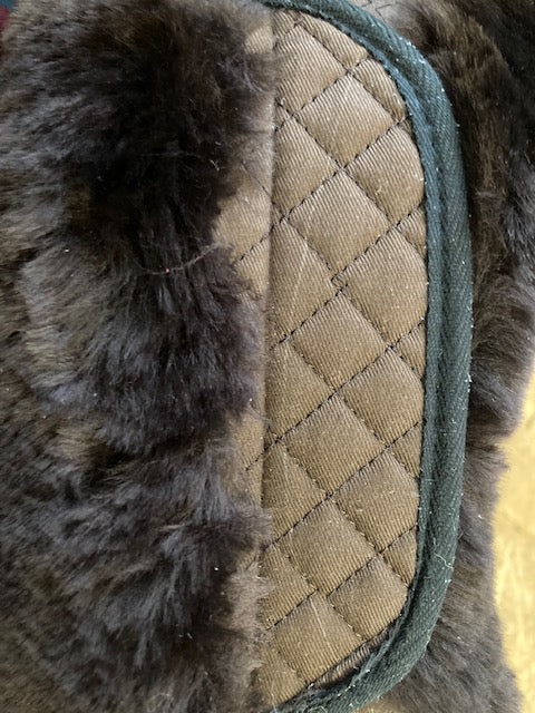 Einzelstück - Weicher Western "Mondgurt" mit Lammfell - abnehmbar , Sattelgurt braun