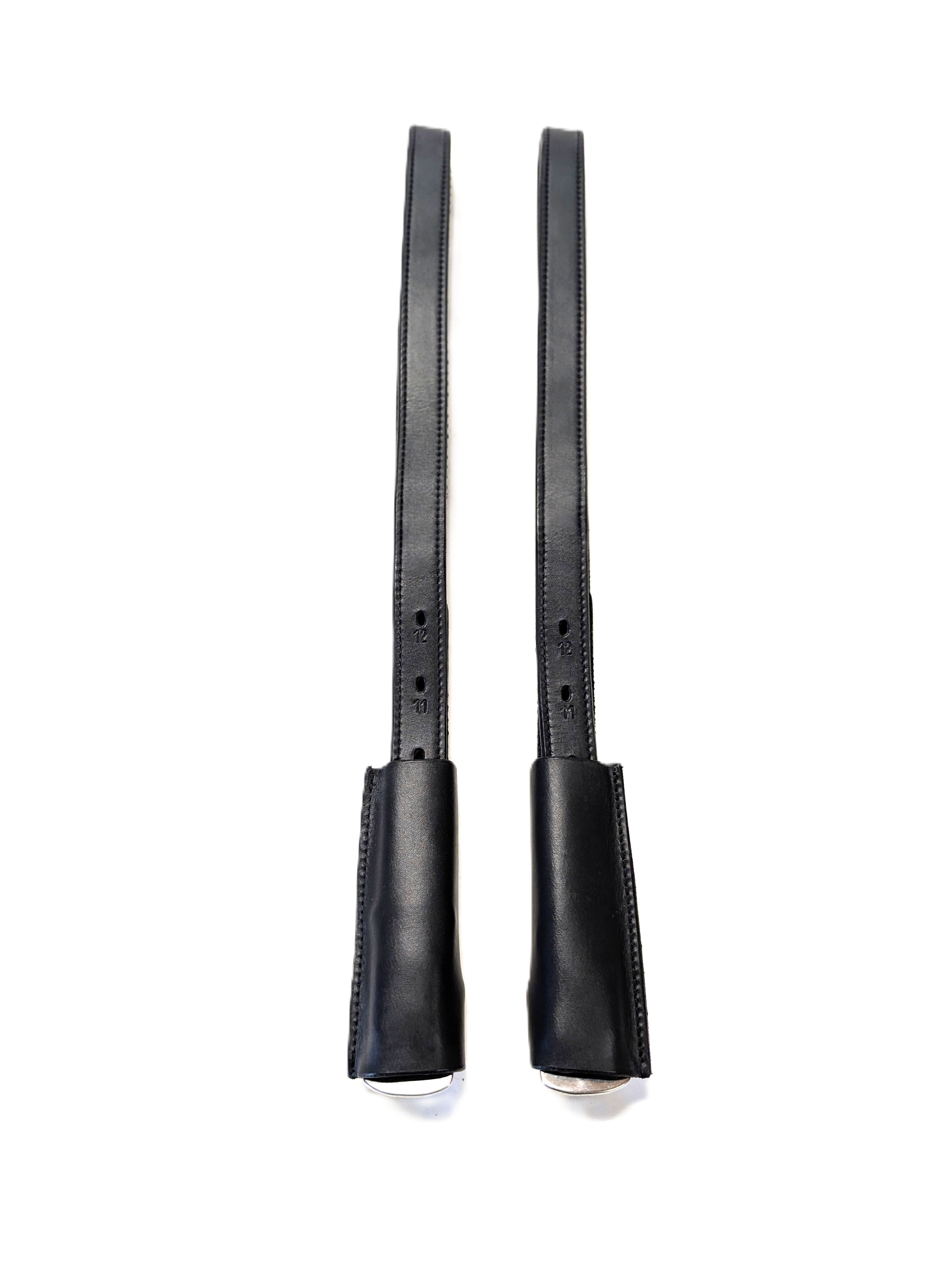Paar Englische Steigbügelriemen mit 2,5 cm Breite - Farbe -  Schwarz / Dunkelbraun