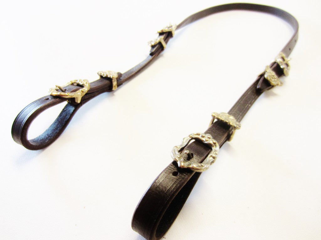 Portuguese - Baroque underlaid bridle "Sencilla", underleg strap, simple hanging neck strap