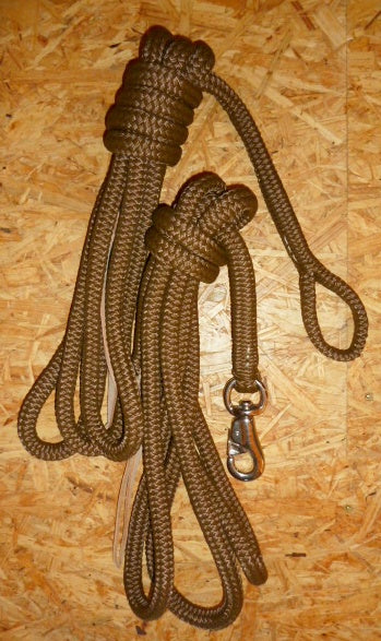 Work rope / ground work rope / ring rope, brown