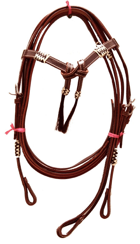 Cross over bridle, western bridle "ZigZag" with reins