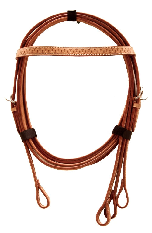 Headband bridle, western bridle "Snake" with reins
