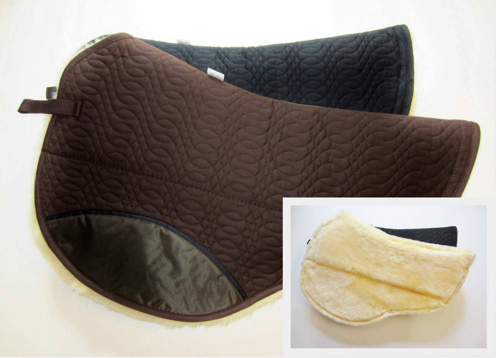 Short western pad, saddle pad with lambskin - special - "round graded"