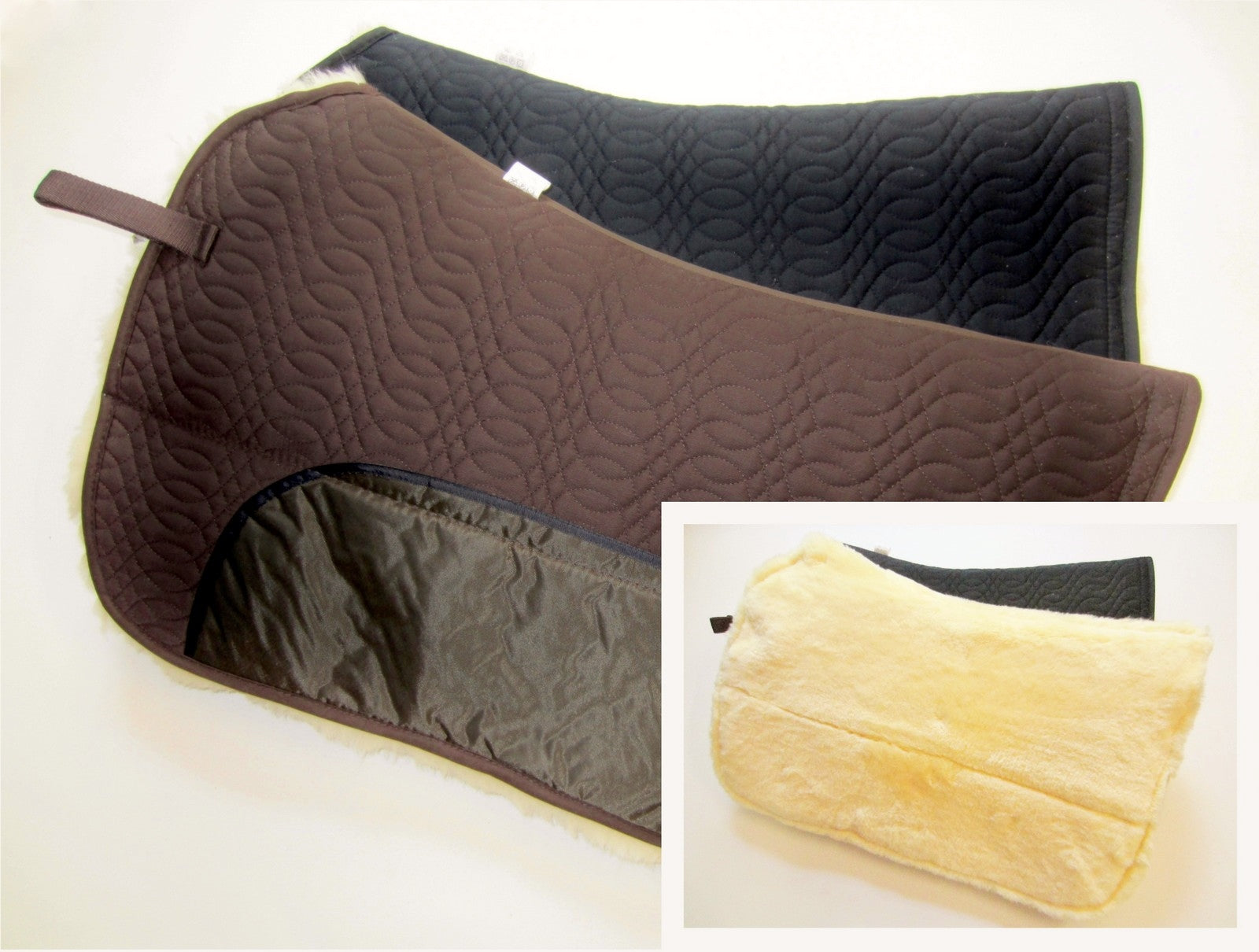 Western pad, saddle pad with lambskin -special- "Square Skirt"